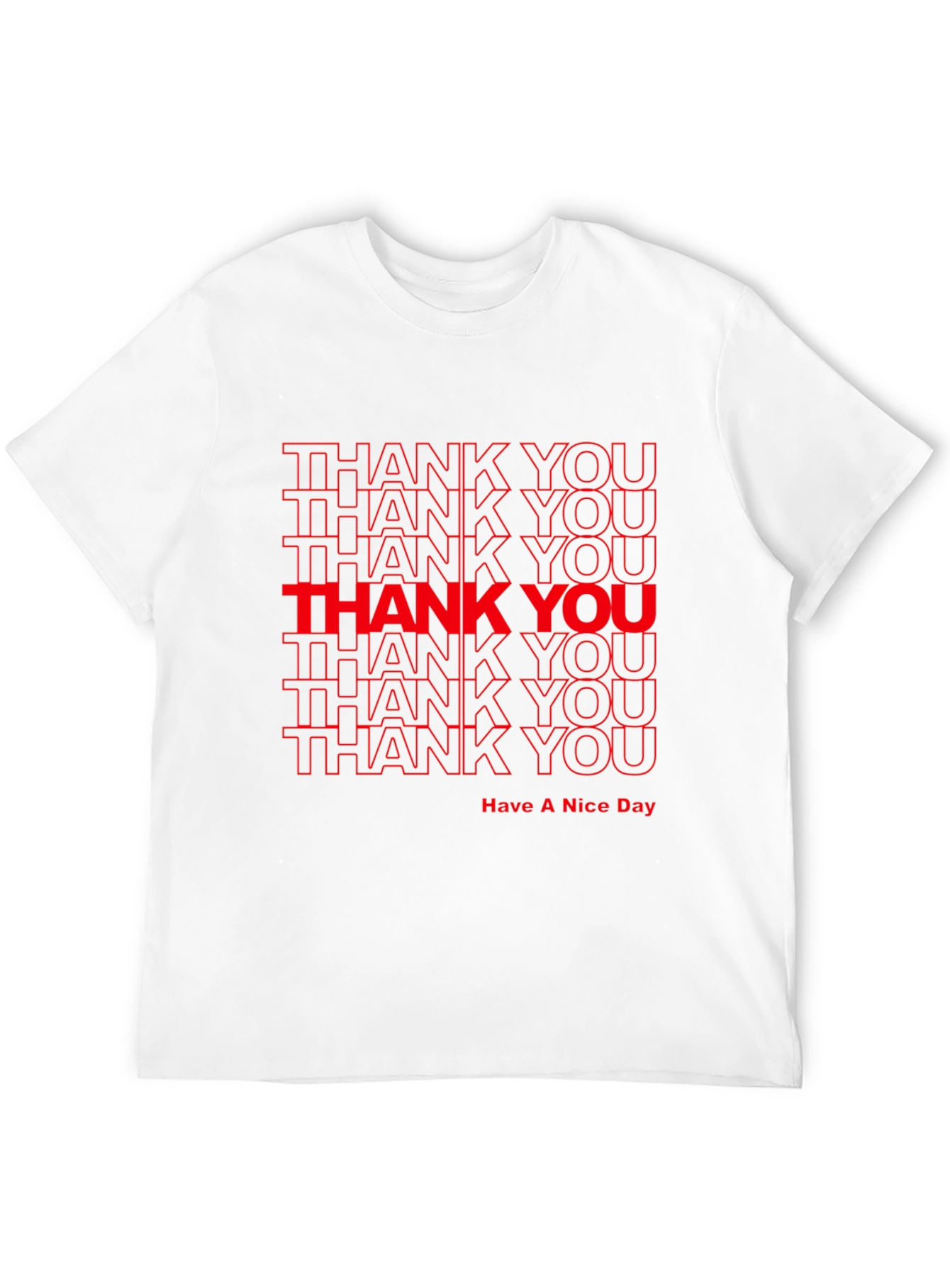 Thank You Graphic Print Crew Neck T-Shirt