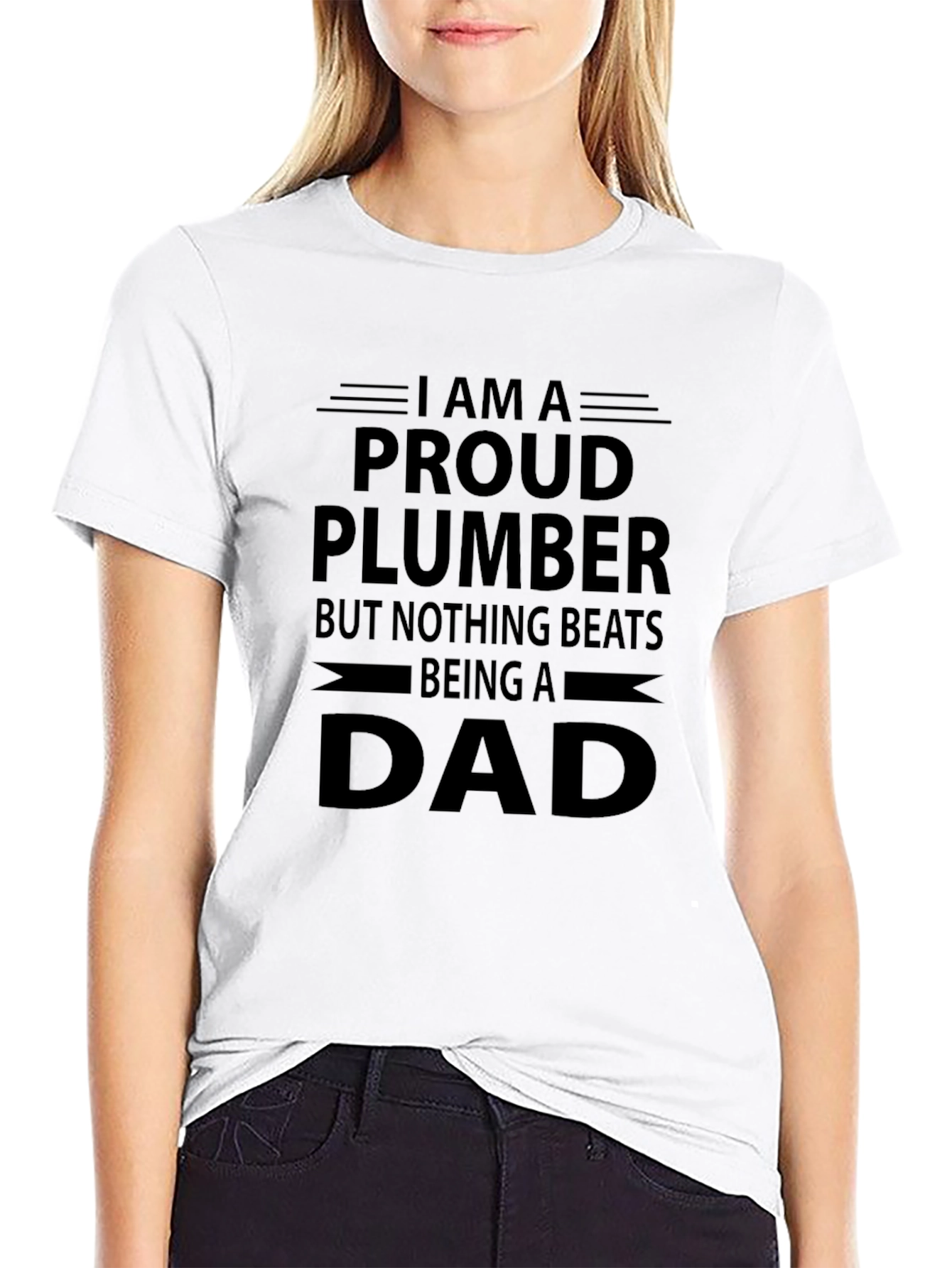 Proud Plumber Dad Graphic T-Shirt - Black