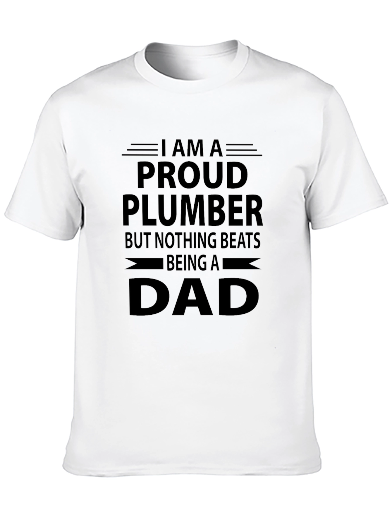 Proud Plumber Dad Graphic T-Shirt - Black