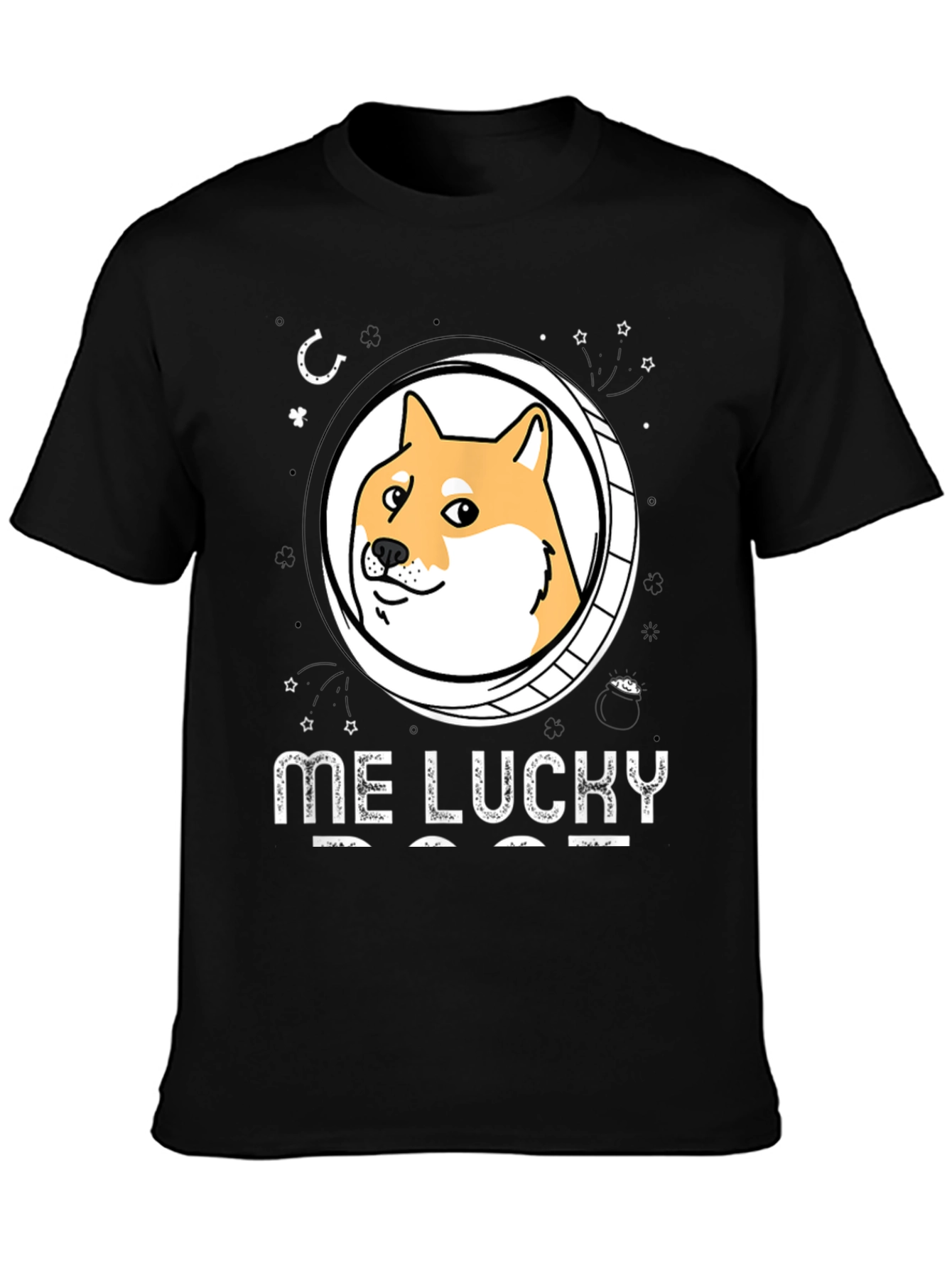 Me Lucky Doge T-Shirt - Black