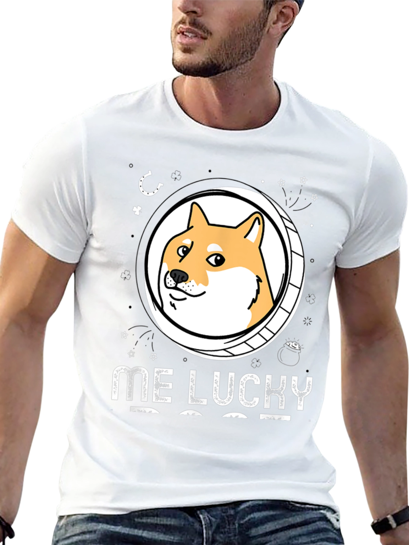 Me Lucky Doge T-Shirt - Black