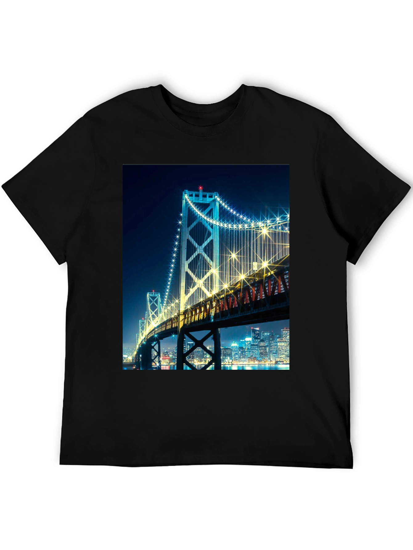 Bay Bridge at Night Graphic T-Shirt