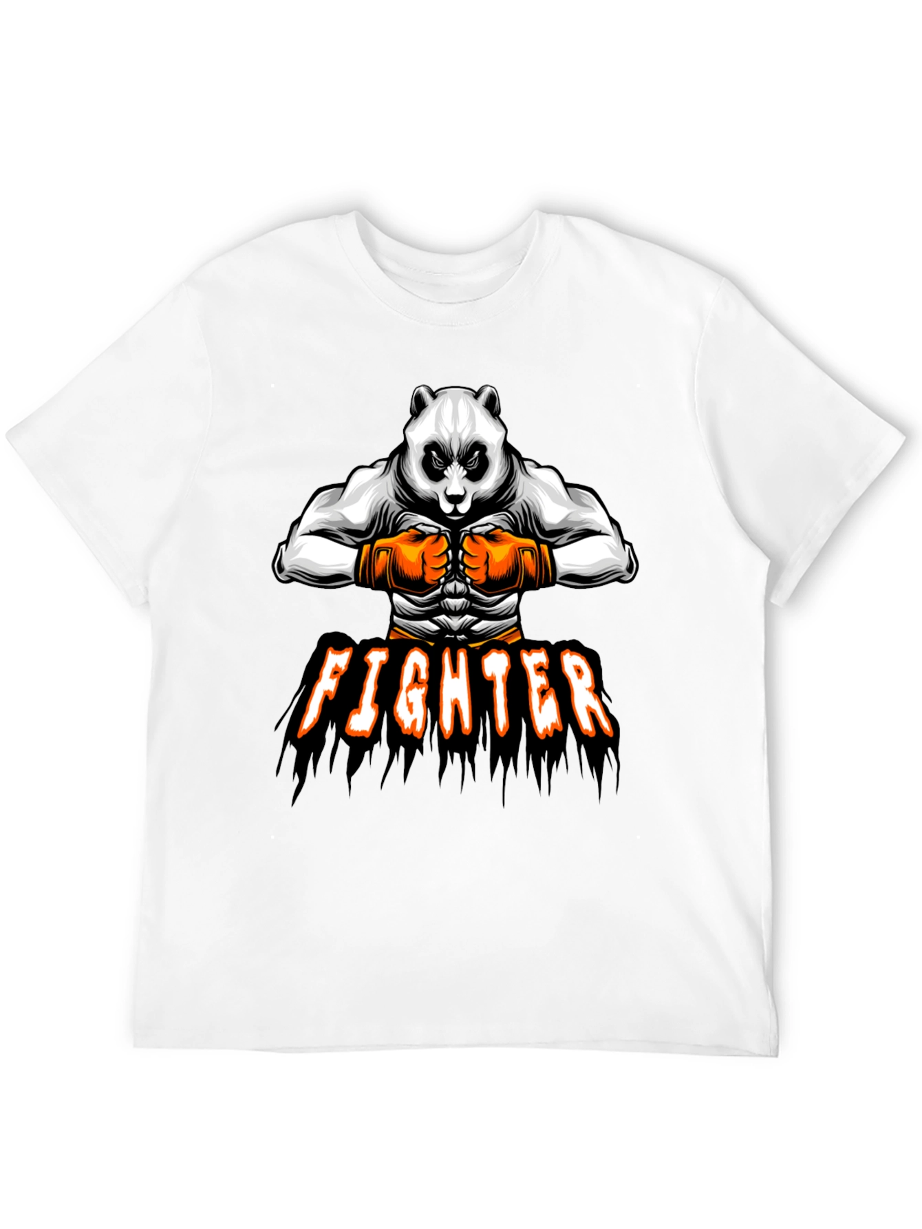 Panda Fighter Graphic Tee - Black