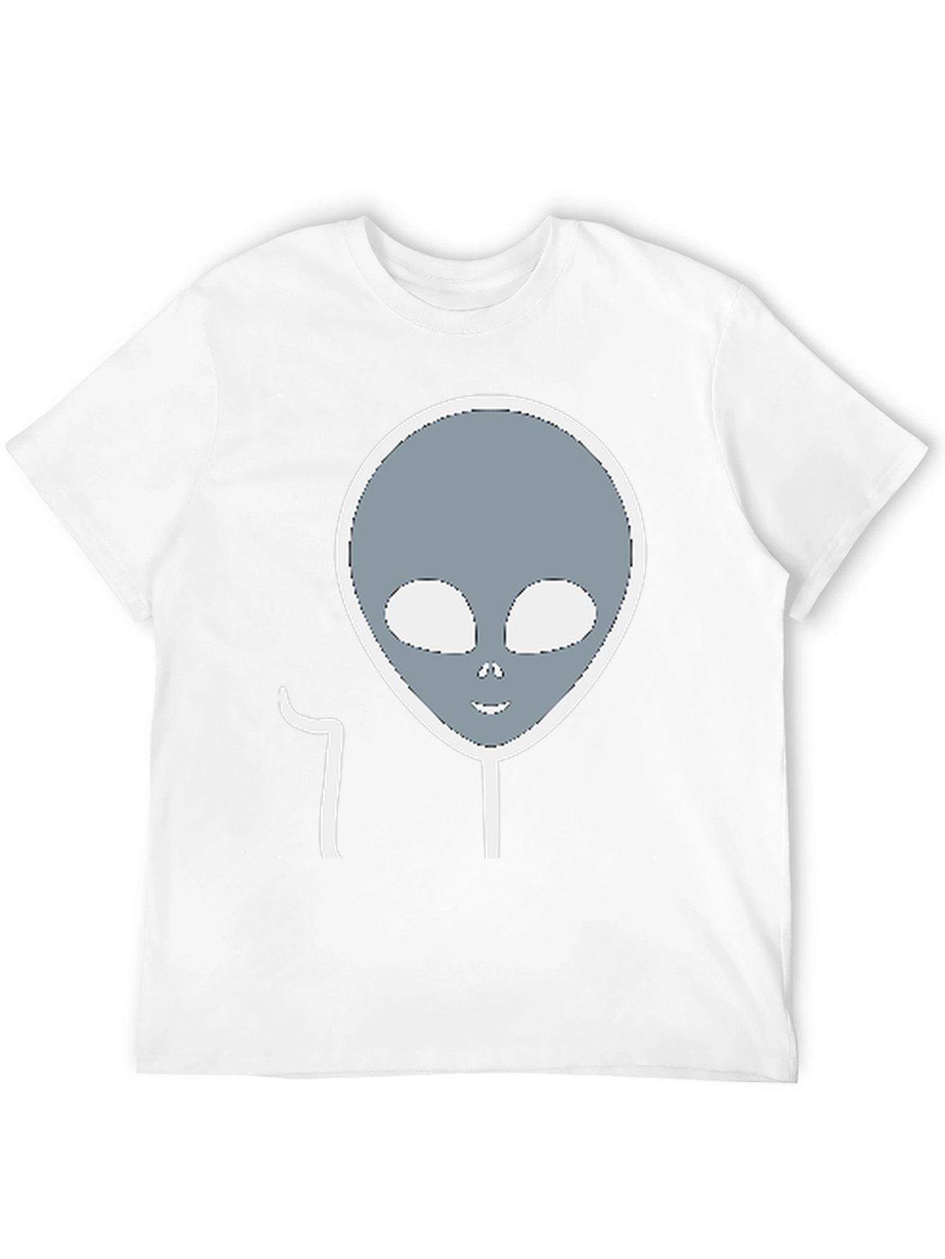 Alien Head Graphic Tee - Black Cotton Blend