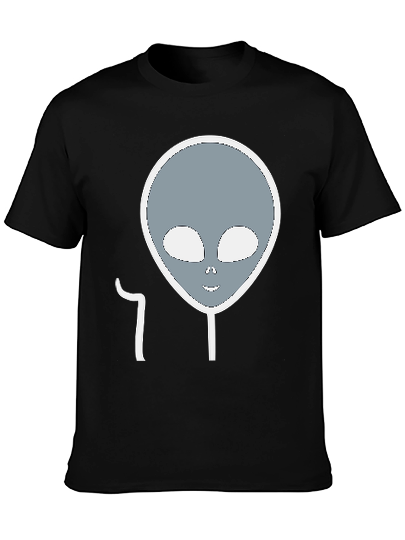 Alien Head Graphic Tee - Black Cotton Blend