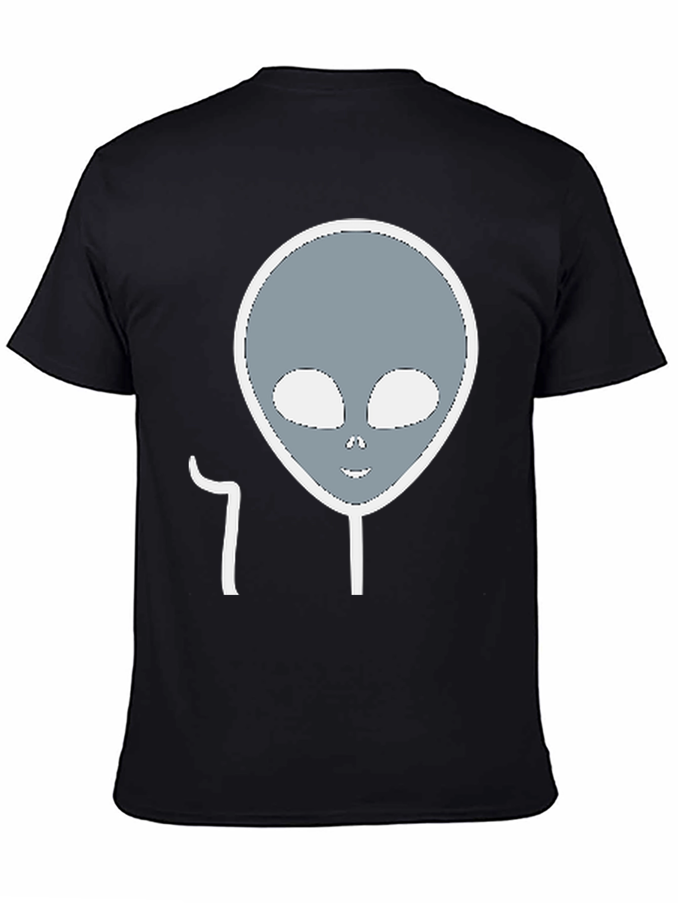 Alien Head Graphic Tee - Black Cotton Blend