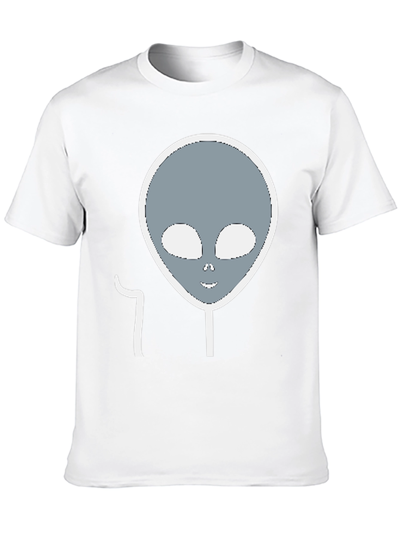Alien Head Graphic Tee - Black Cotton Blend