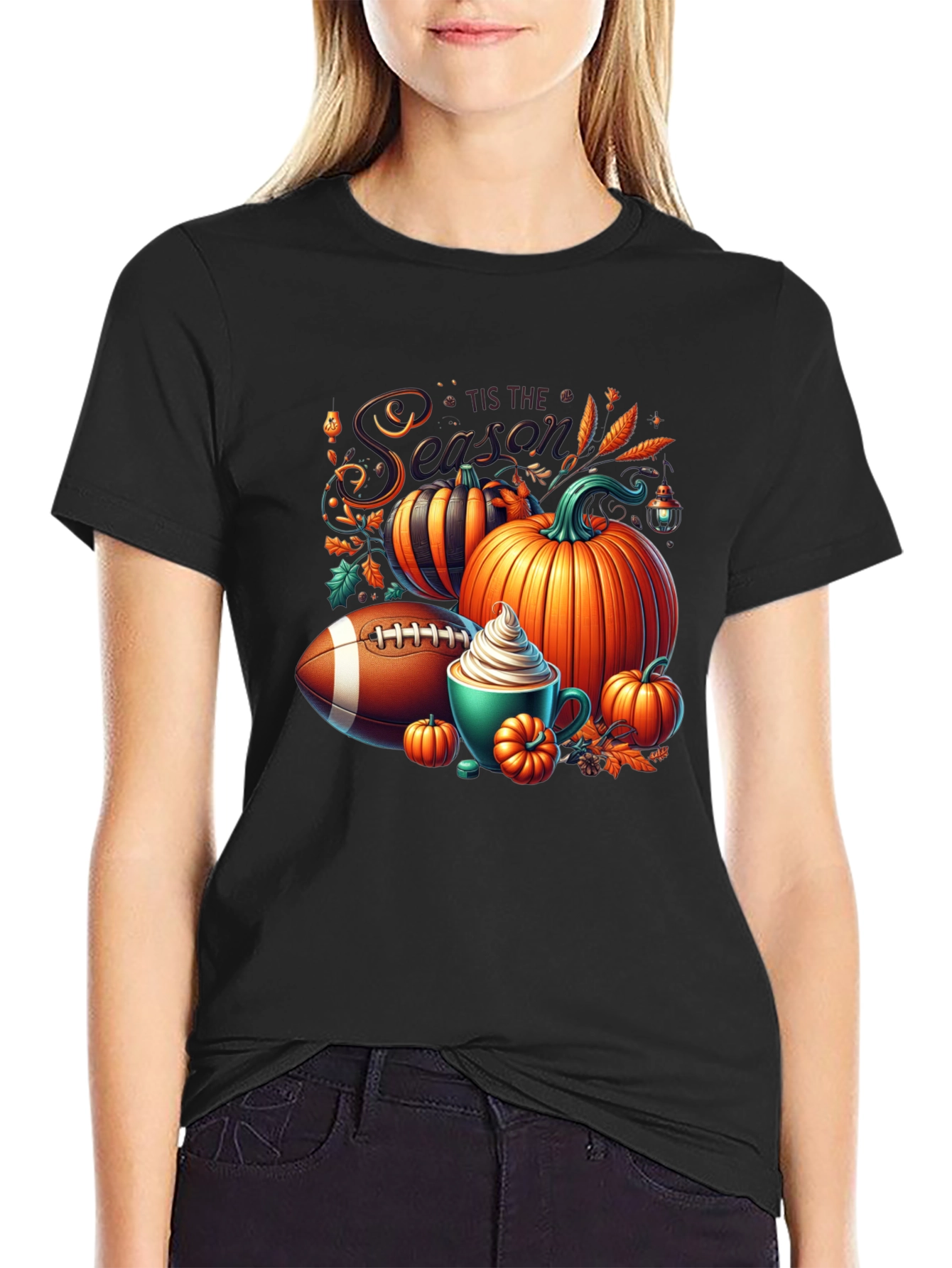 Tis the Season Football Pumpkin T-Shirt