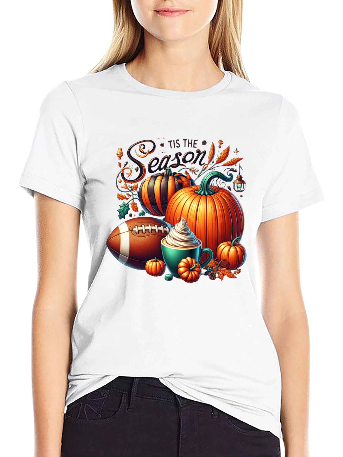 Tis the Season Football Pumpkin T-Shirt