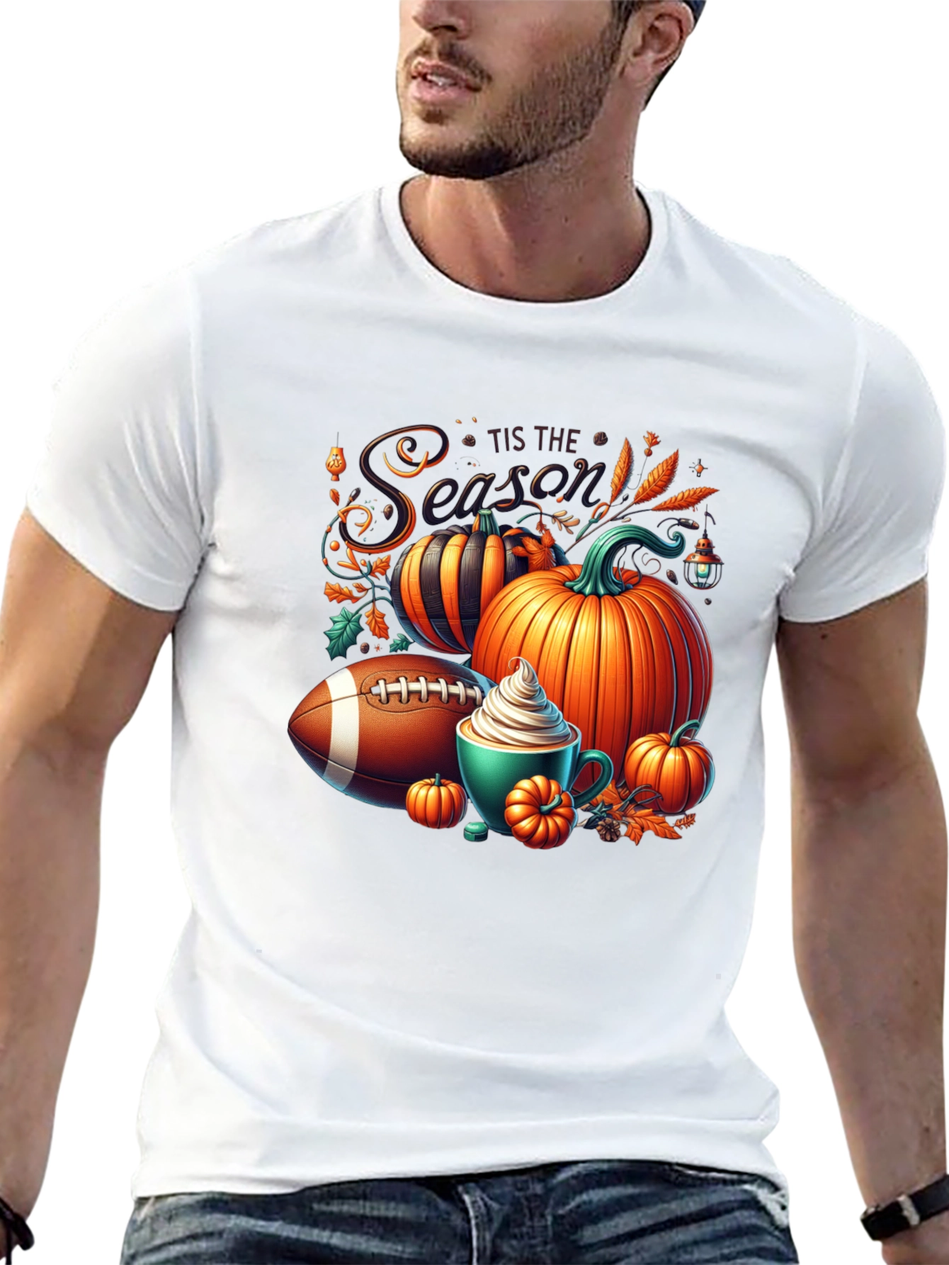 Tis the Season Football Pumpkin T-Shirt