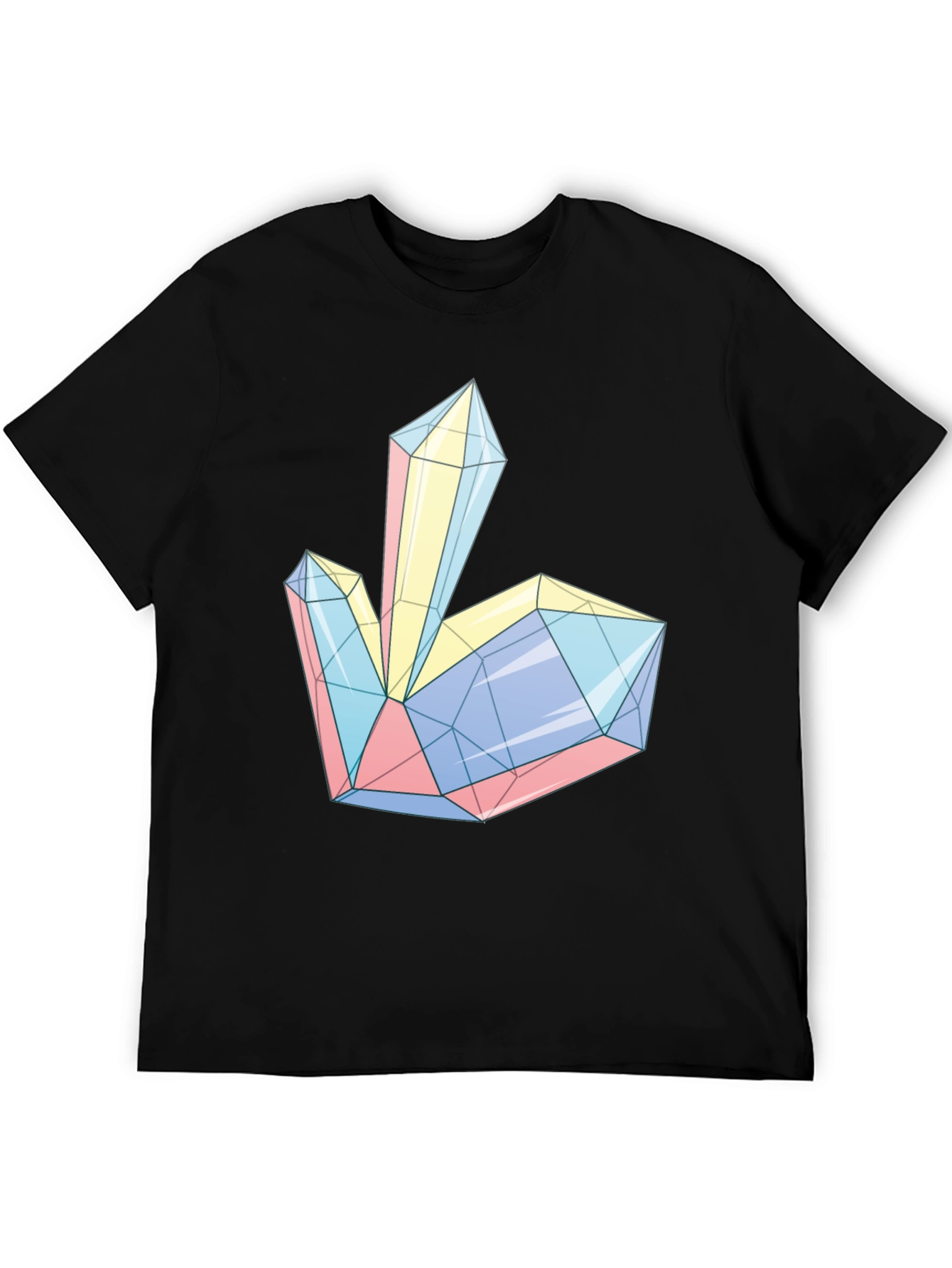 Geometric Crystal Print Tee - Modern Style