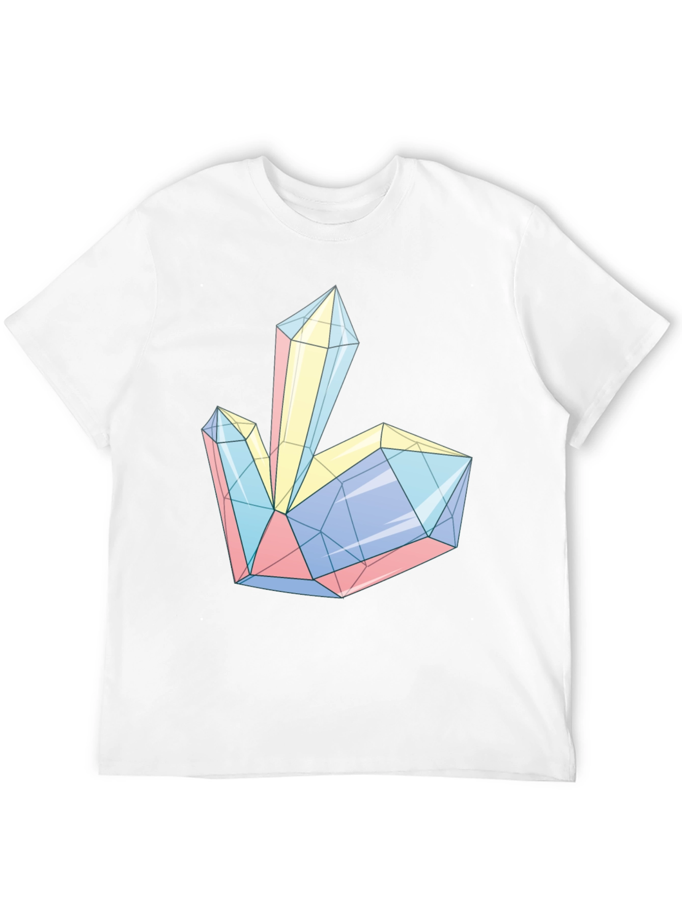 Geometric Crystal Print Tee - Modern Style
