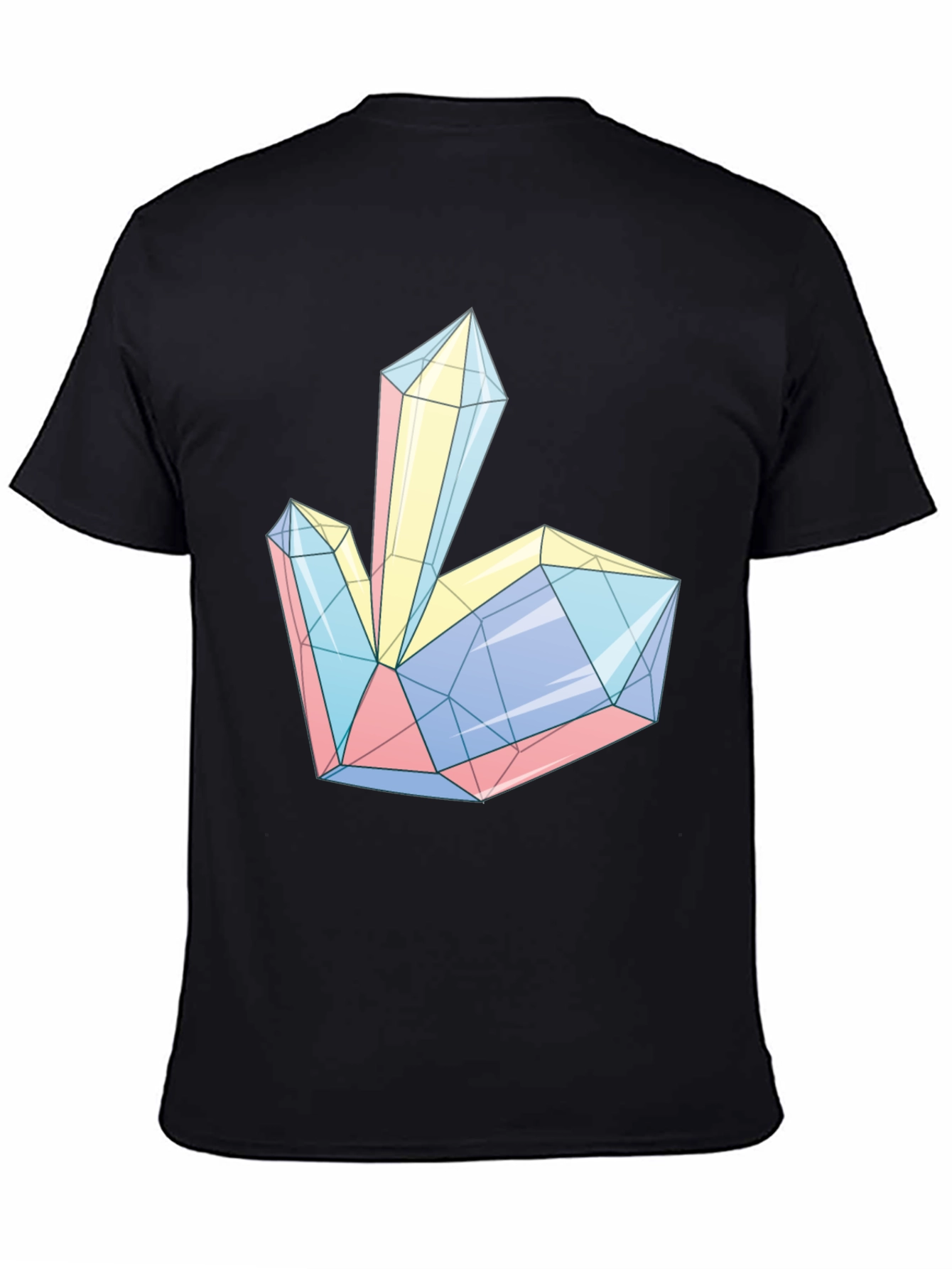 Geometric Crystal Print Tee - Modern Style