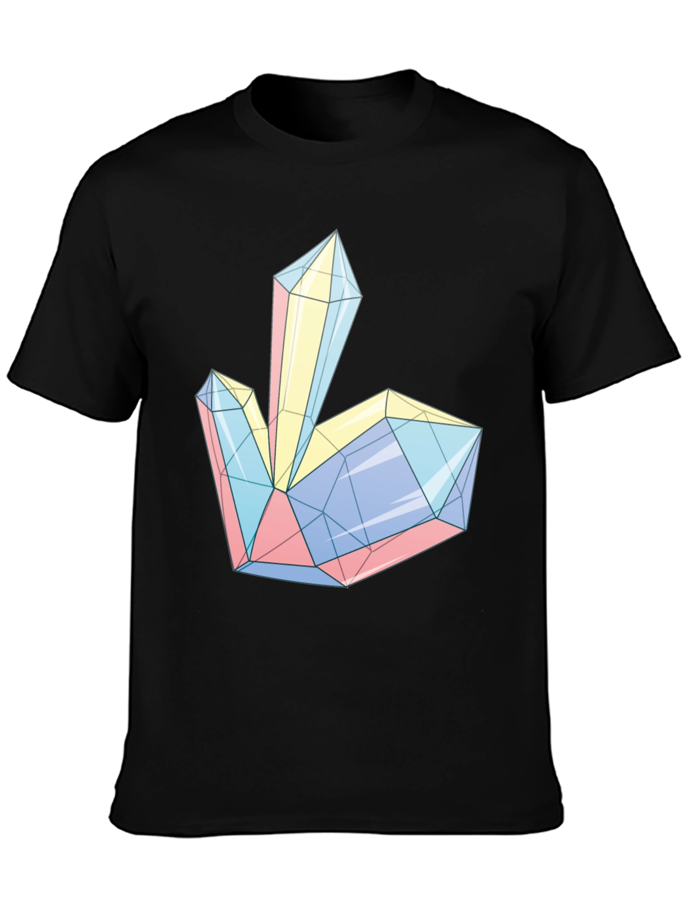 Geometric Crystal Print Tee - Modern Style