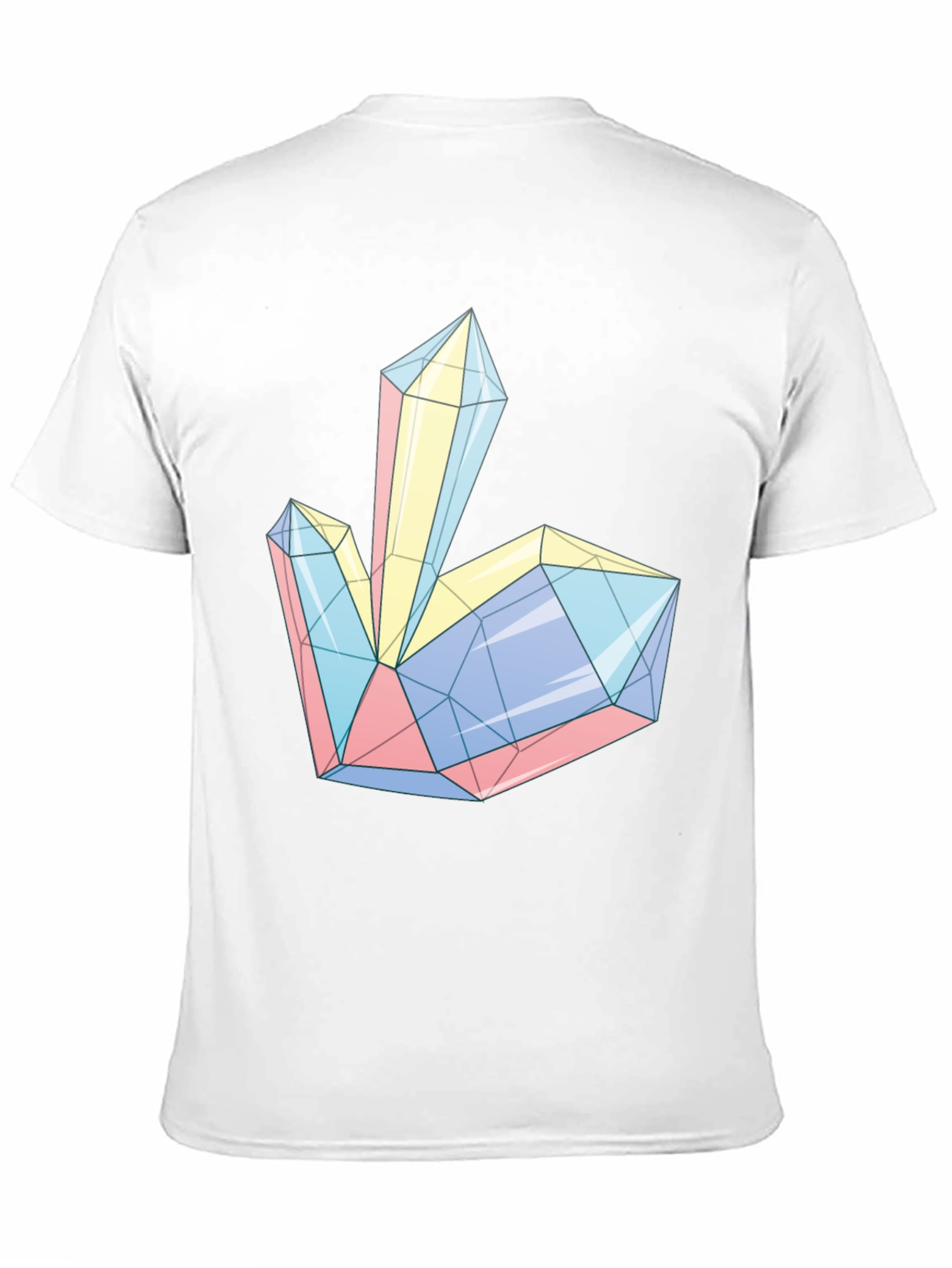 Geometric Crystal Print Tee - Modern Style