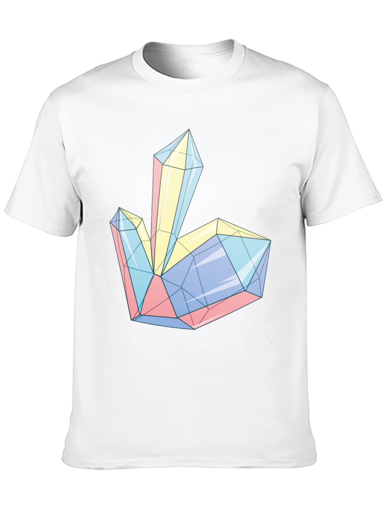 Geometric Crystal Print Tee - Modern Style