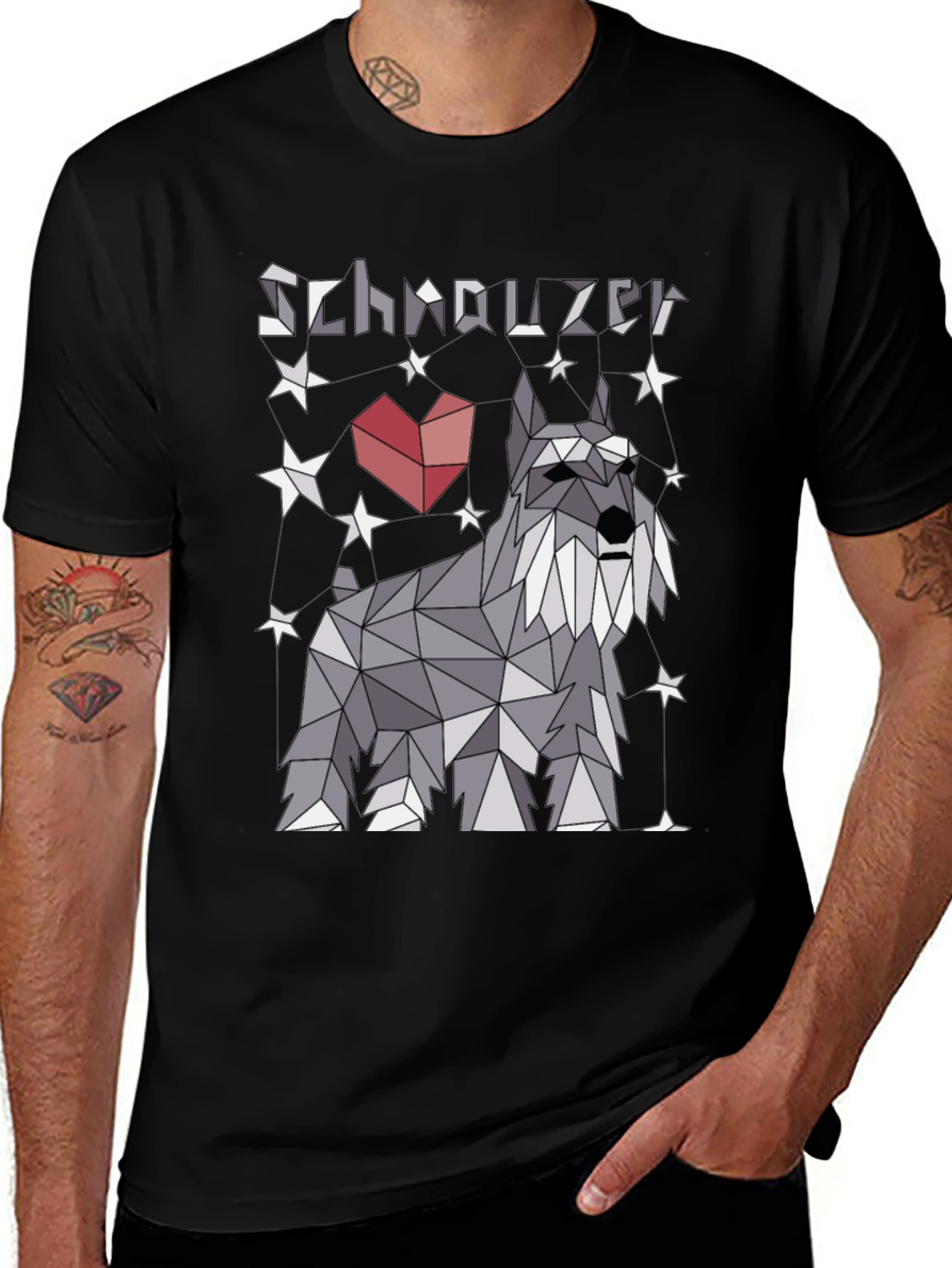 Geometric Schnauzer Graphic T-Shirt