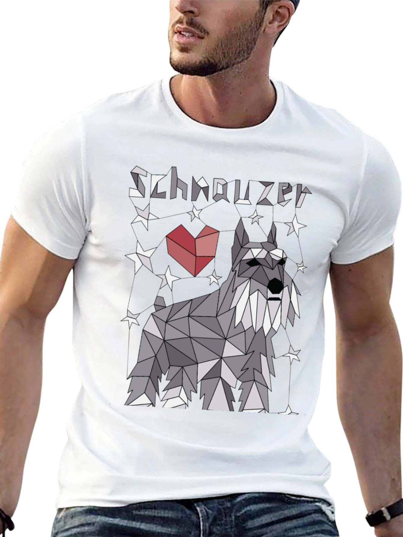 Geometric Schnauzer Graphic T-Shirt