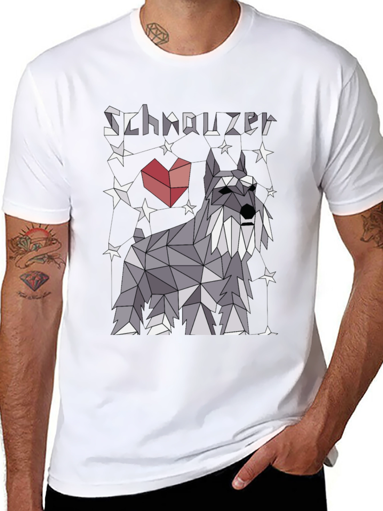 Geometric Schnauzer Graphic T-Shirt