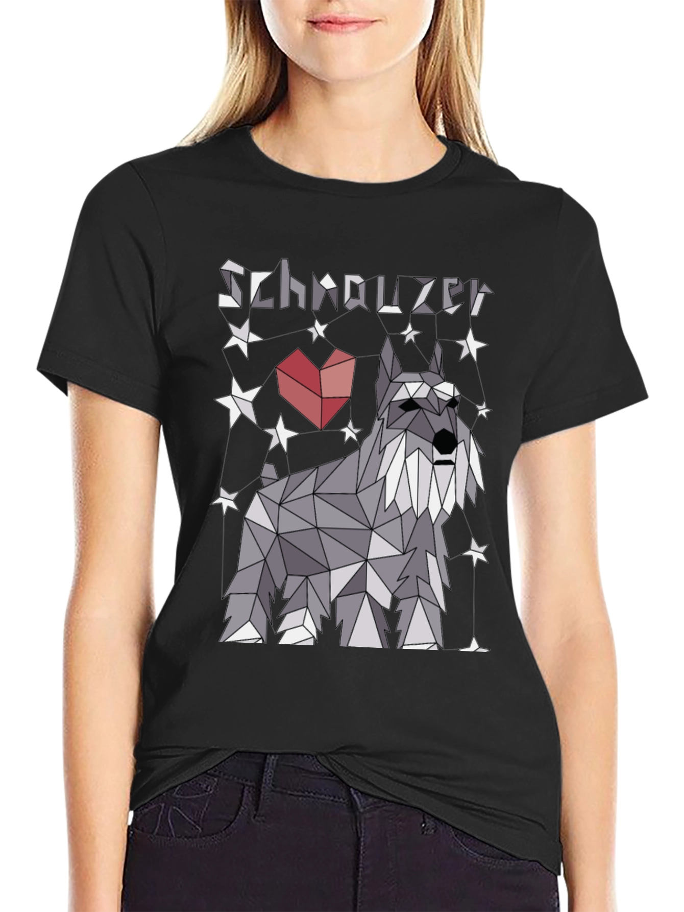 Geometric Schnauzer Graphic T-Shirt