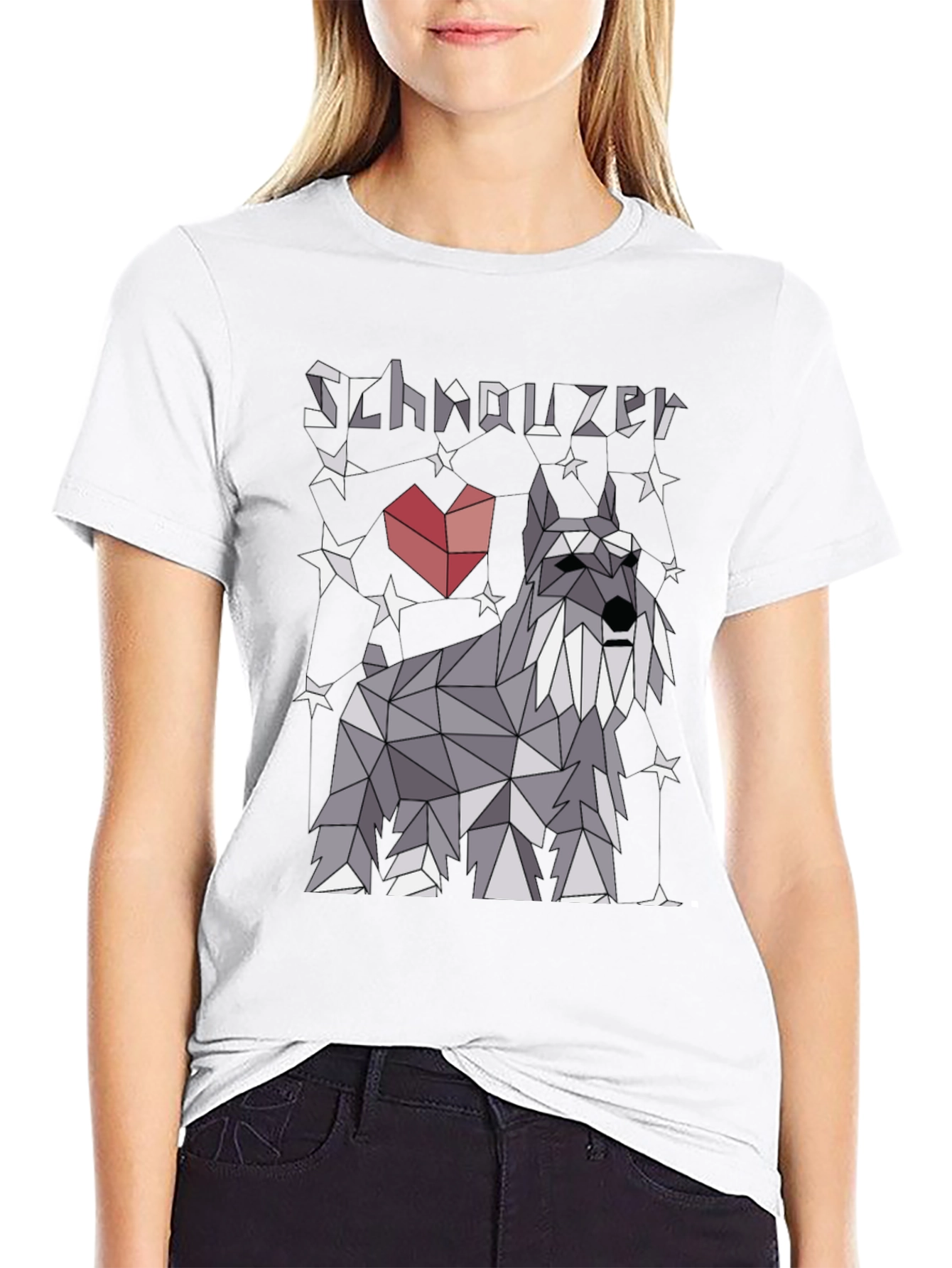 Geometric Schnauzer Graphic T-Shirt