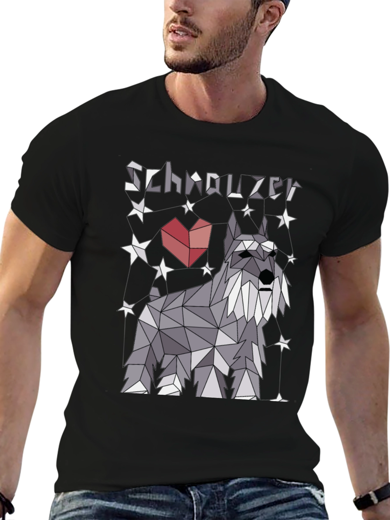 Geometric Schnauzer Graphic T-Shirt