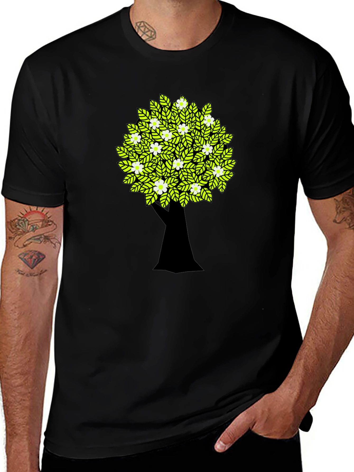 Tree Graphic Black T-Shirt