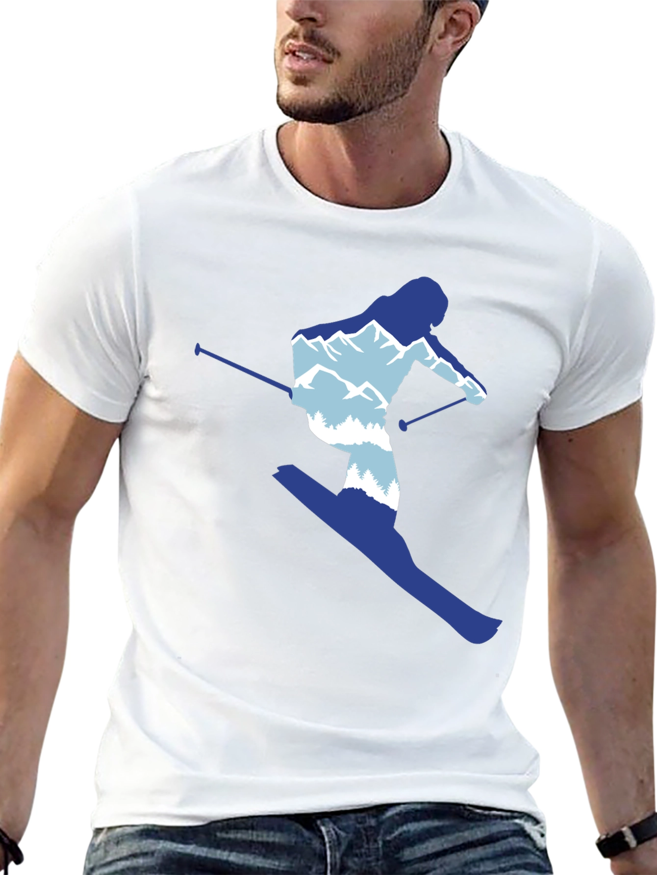 Skier Graphic Tee - Mountain Lovers T-Shirt