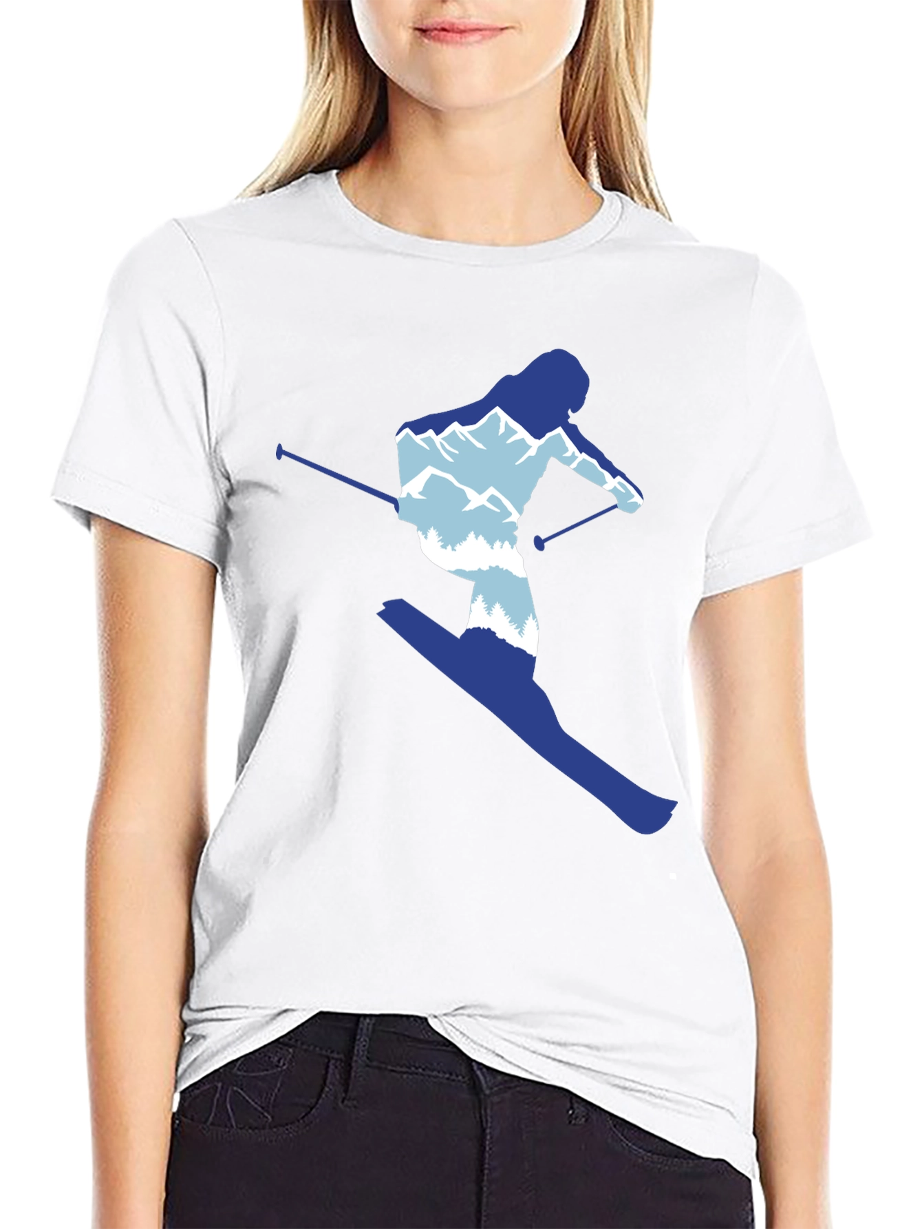 Skier Graphic Tee - Mountain Lovers T-Shirt