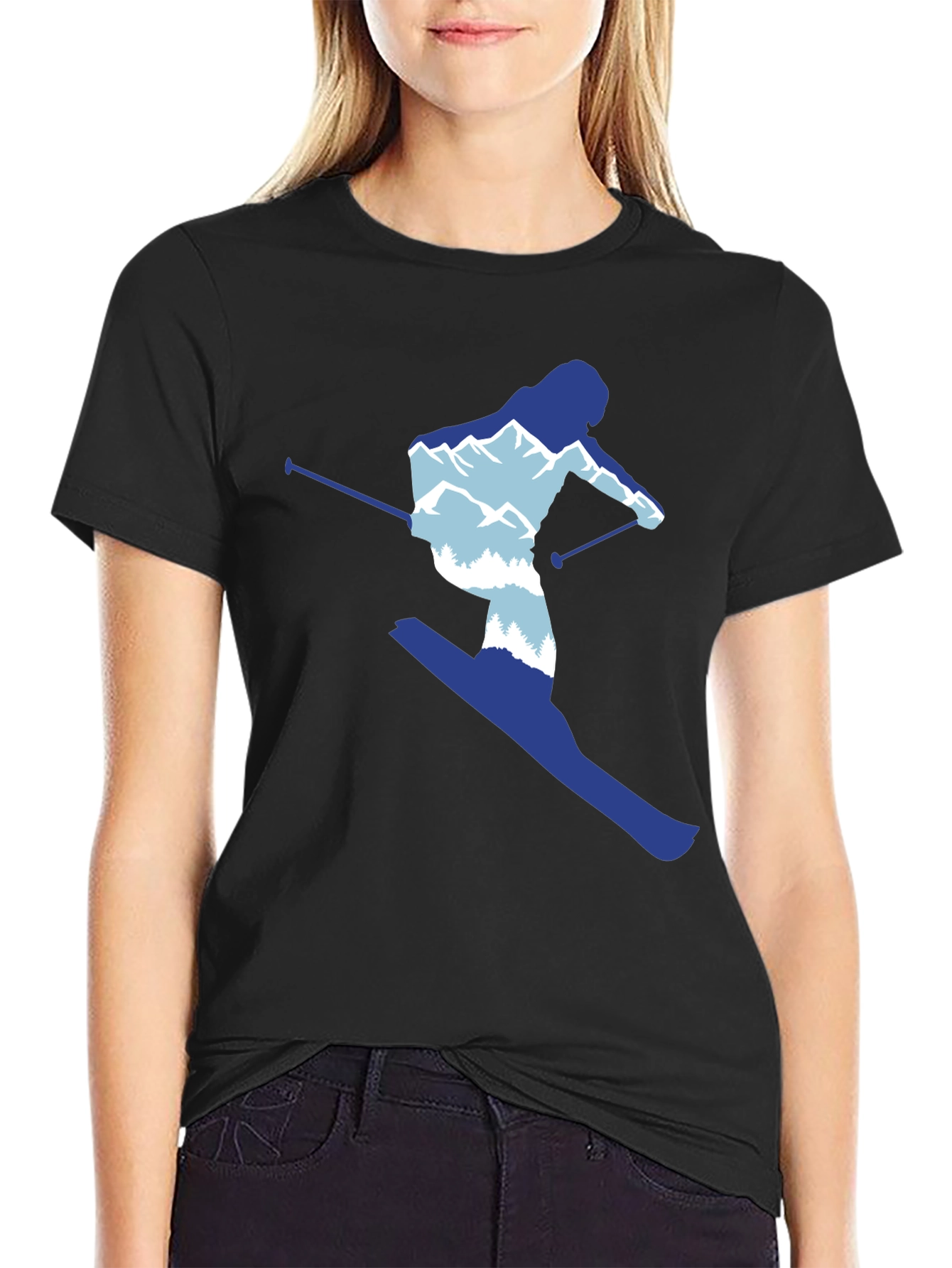 Skier Graphic Tee - Mountain Lovers T-Shirt