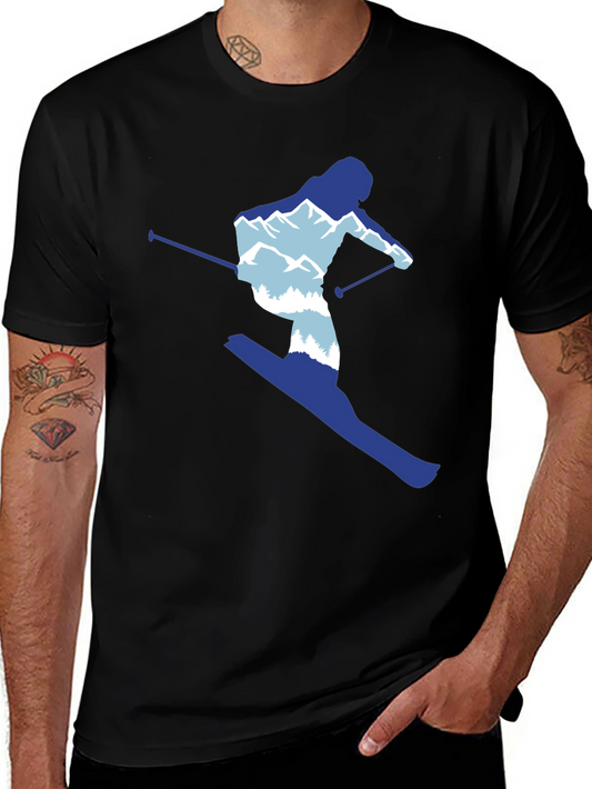 Skier Graphic Tee - Mountain Lovers T-Shirt