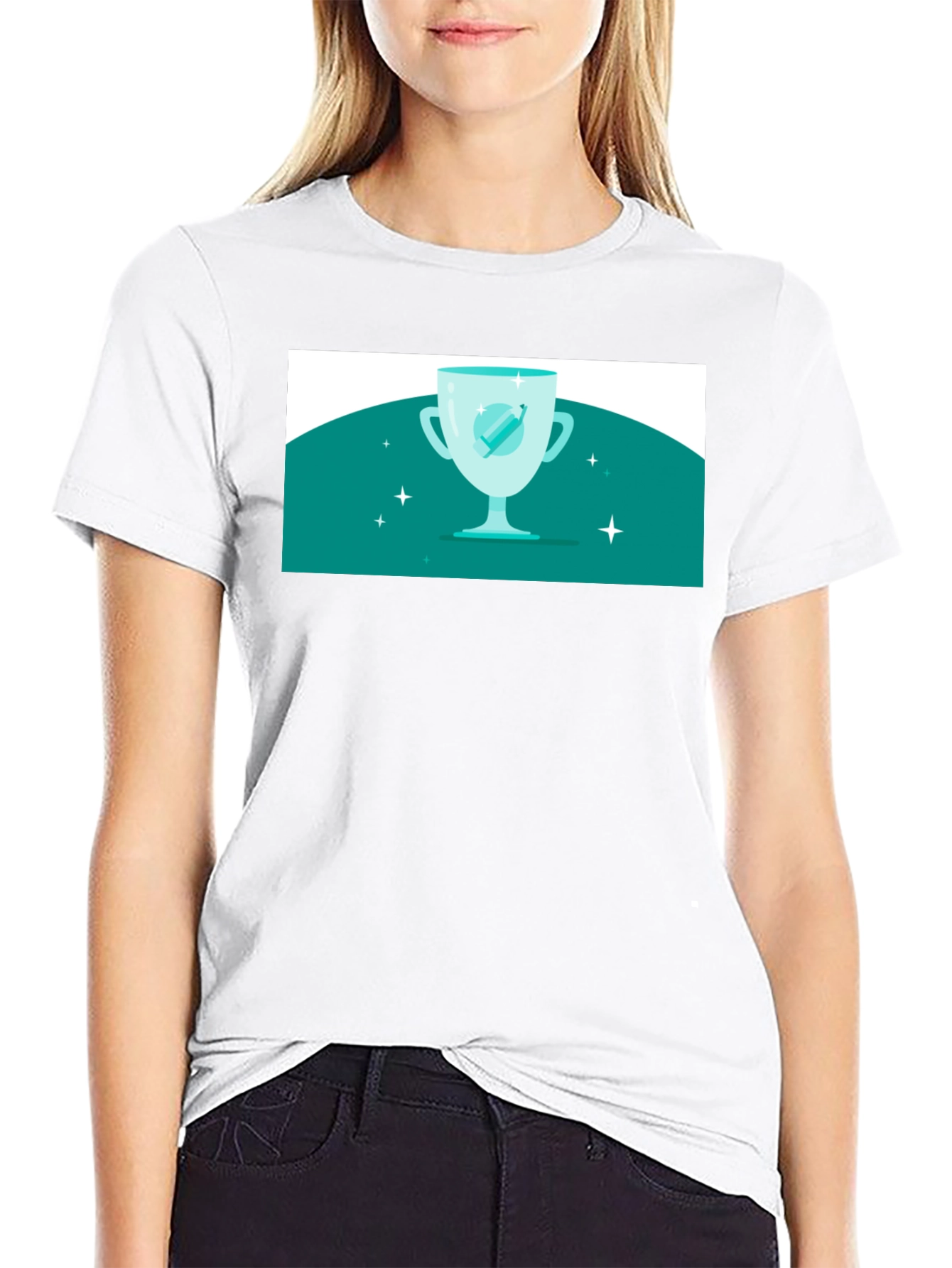 Winning Cup Graphic Tee - Black Cotton Casual Shirt