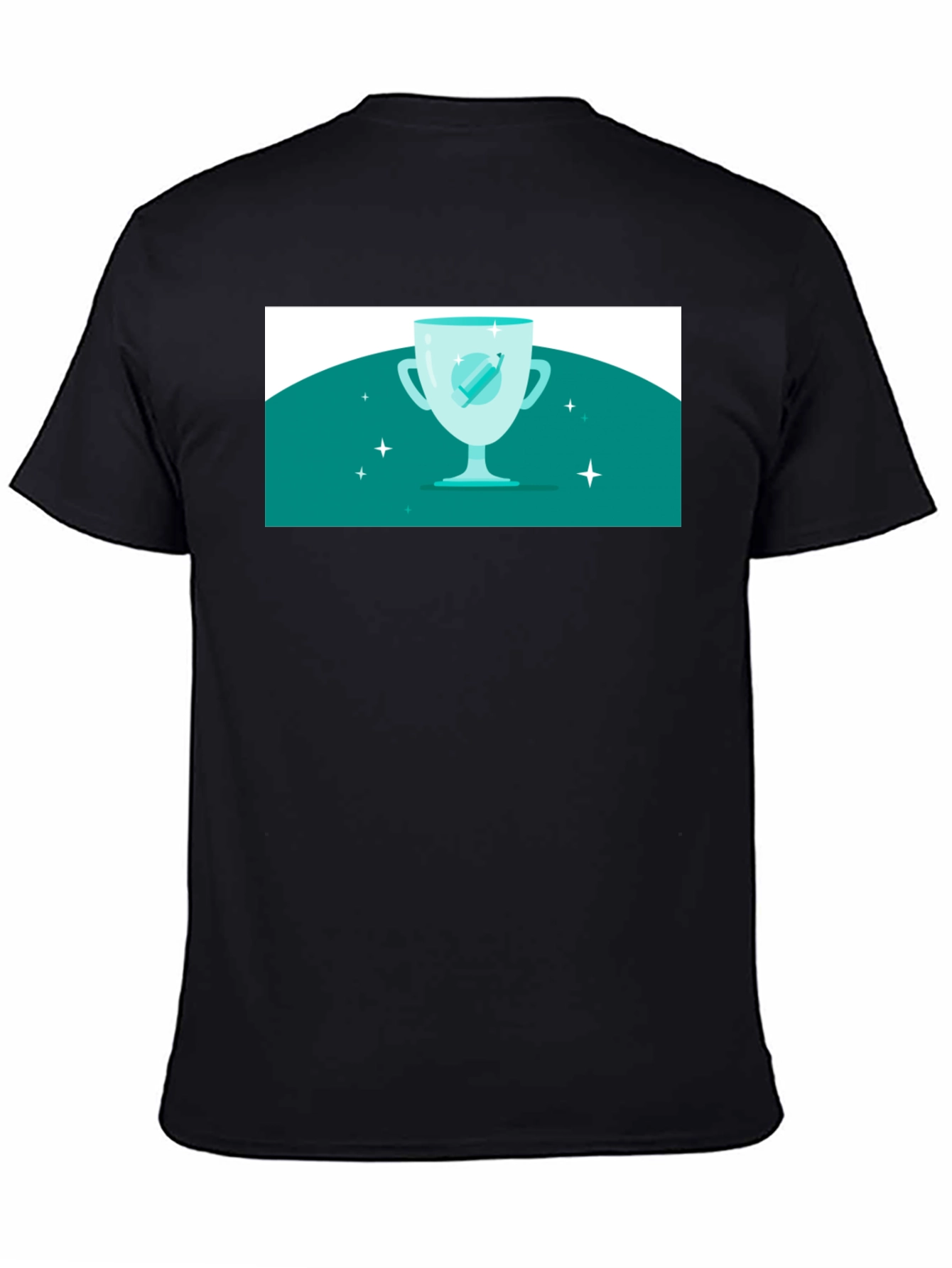 Winning Cup Graphic Tee - Black Cotton Casual Shirt