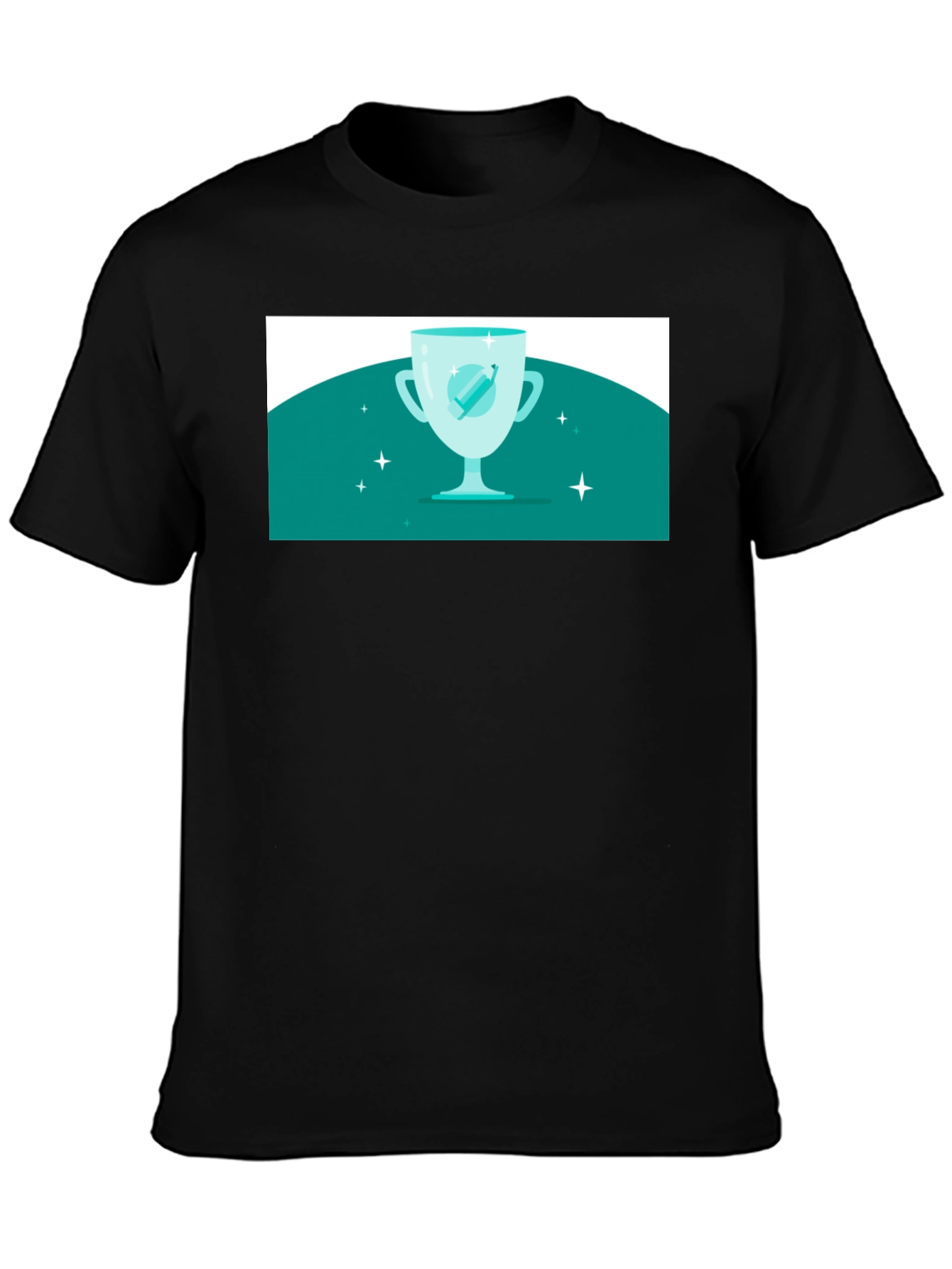 Winning Cup Graphic Tee - Black Cotton Casual Shirt