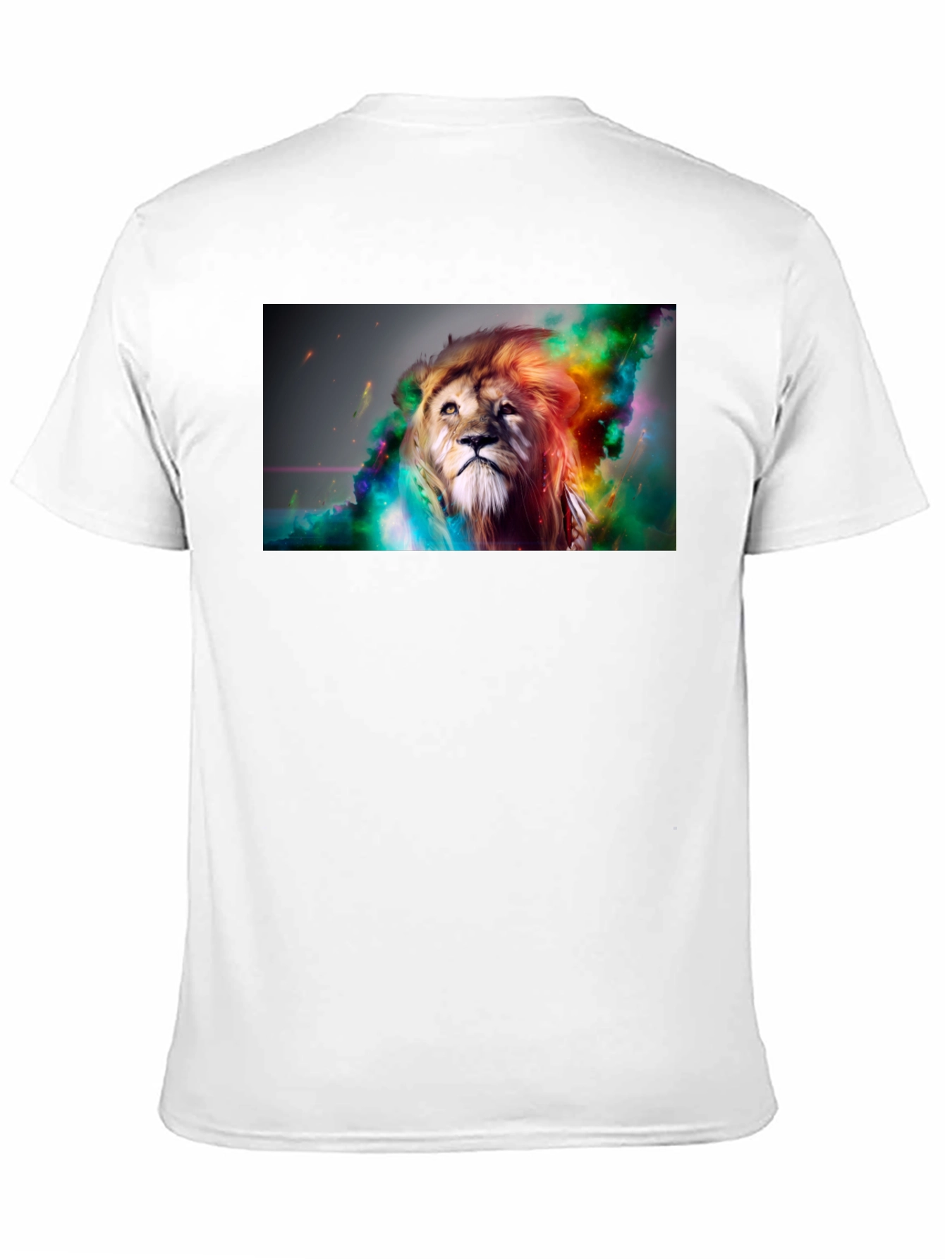Lion Art Graphic Print Black T-Shirt