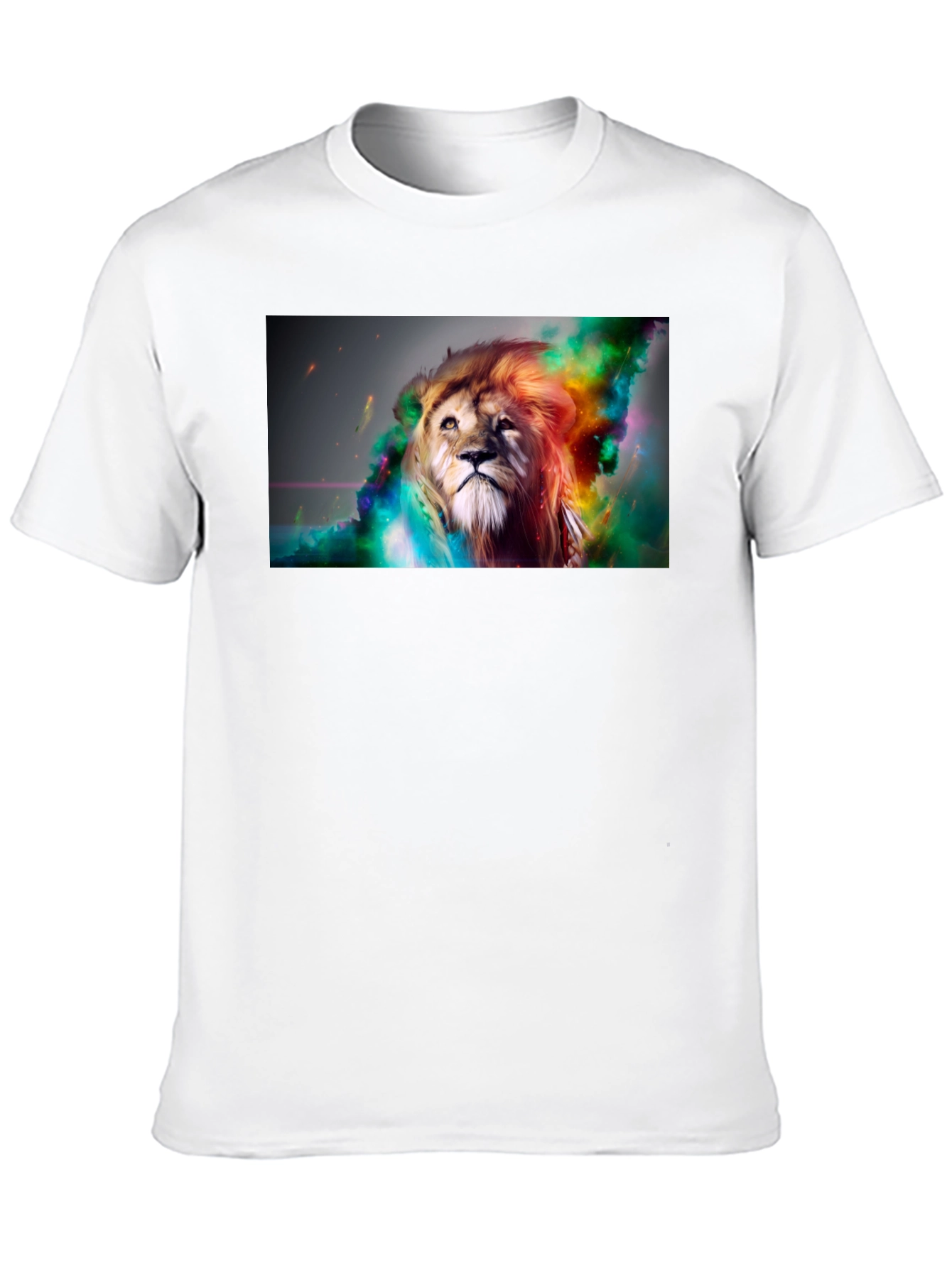 Lion Art Graphic Print Black T-Shirt