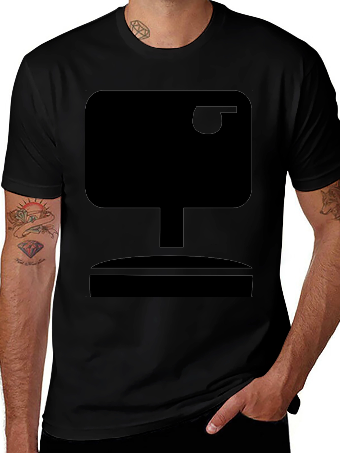 Retro TV Graphic Tee - Classic Black T-Shirt