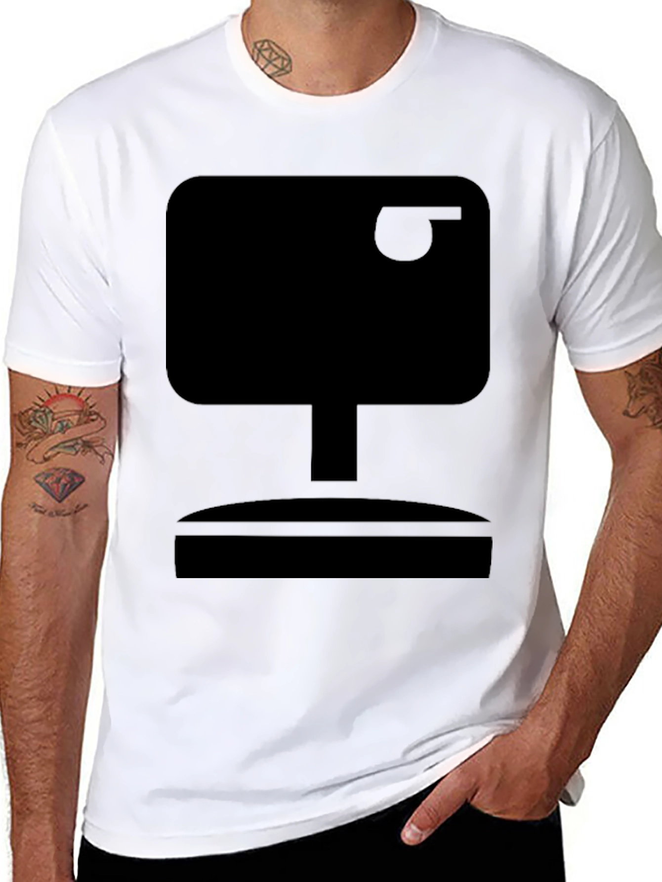 Retro TV Graphic Tee - Classic Black T-Shirt