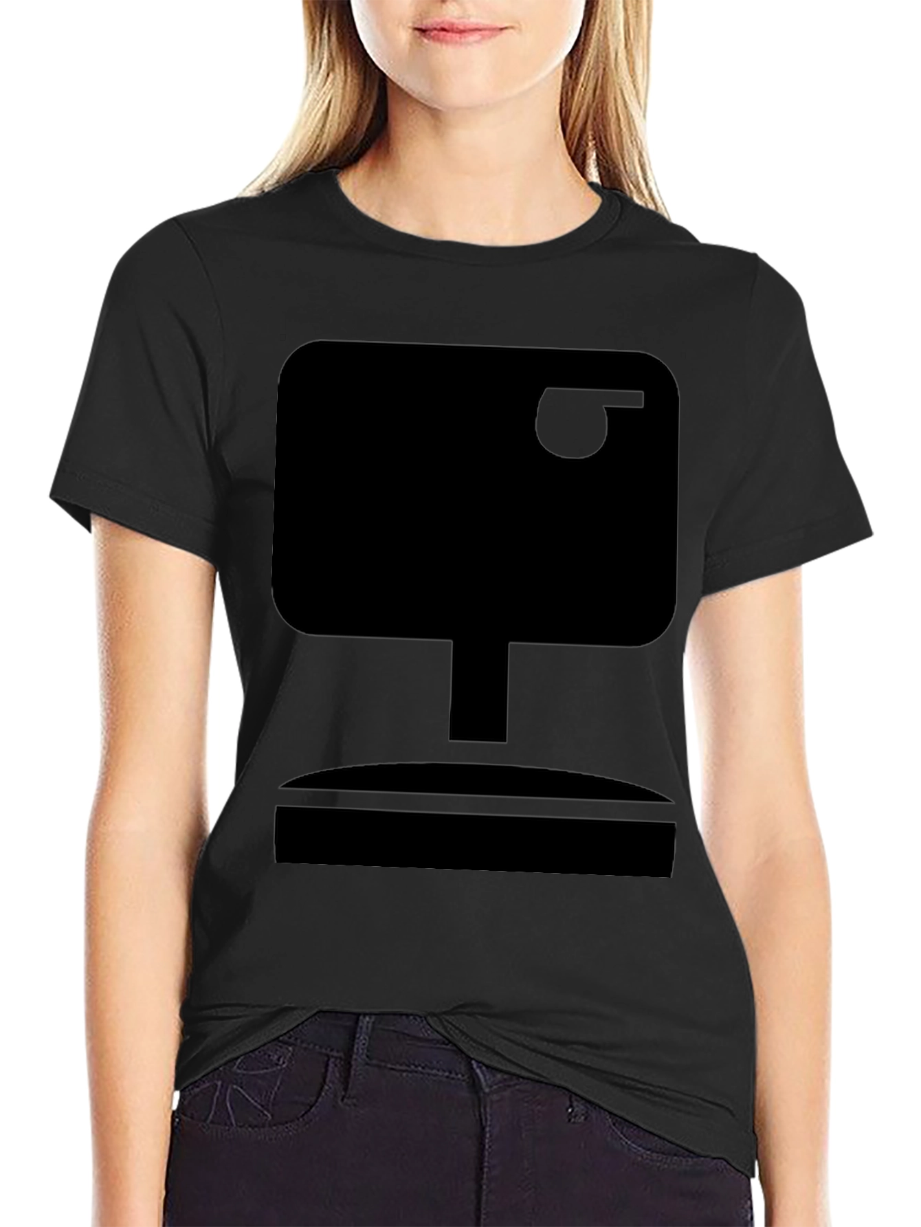Retro TV Graphic Tee - Classic Black T-Shirt