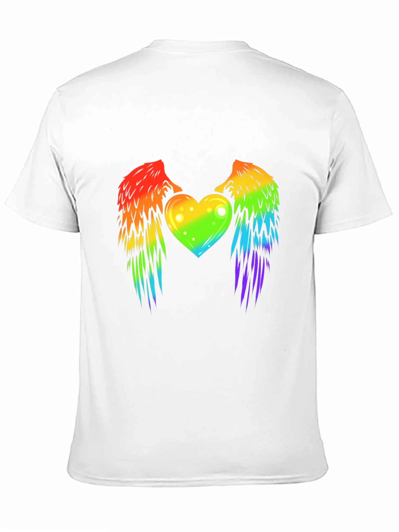 Rainbow Heart Wings Graphic T-Shirt Pride