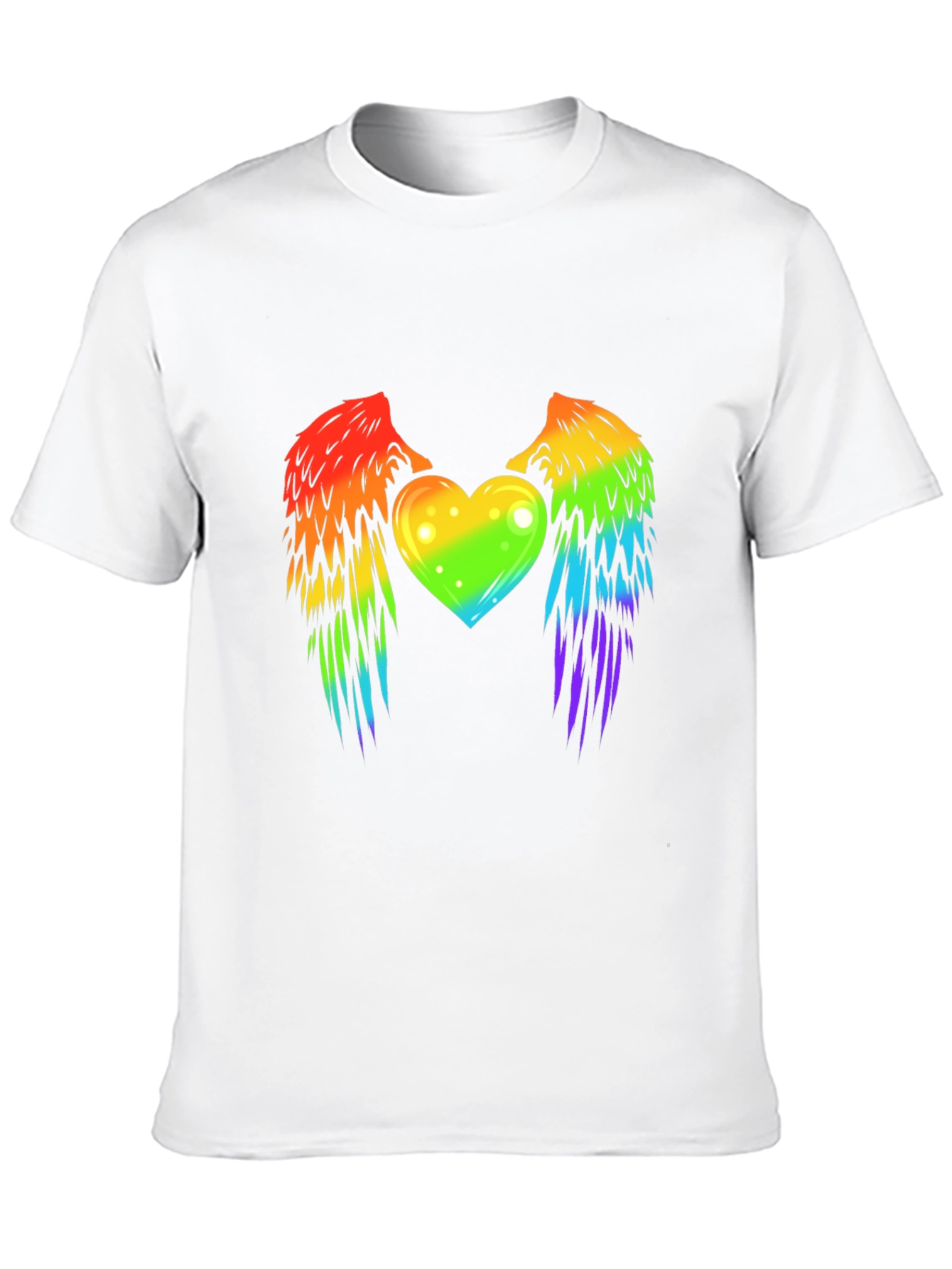 Rainbow Heart Wings Graphic T-Shirt Pride