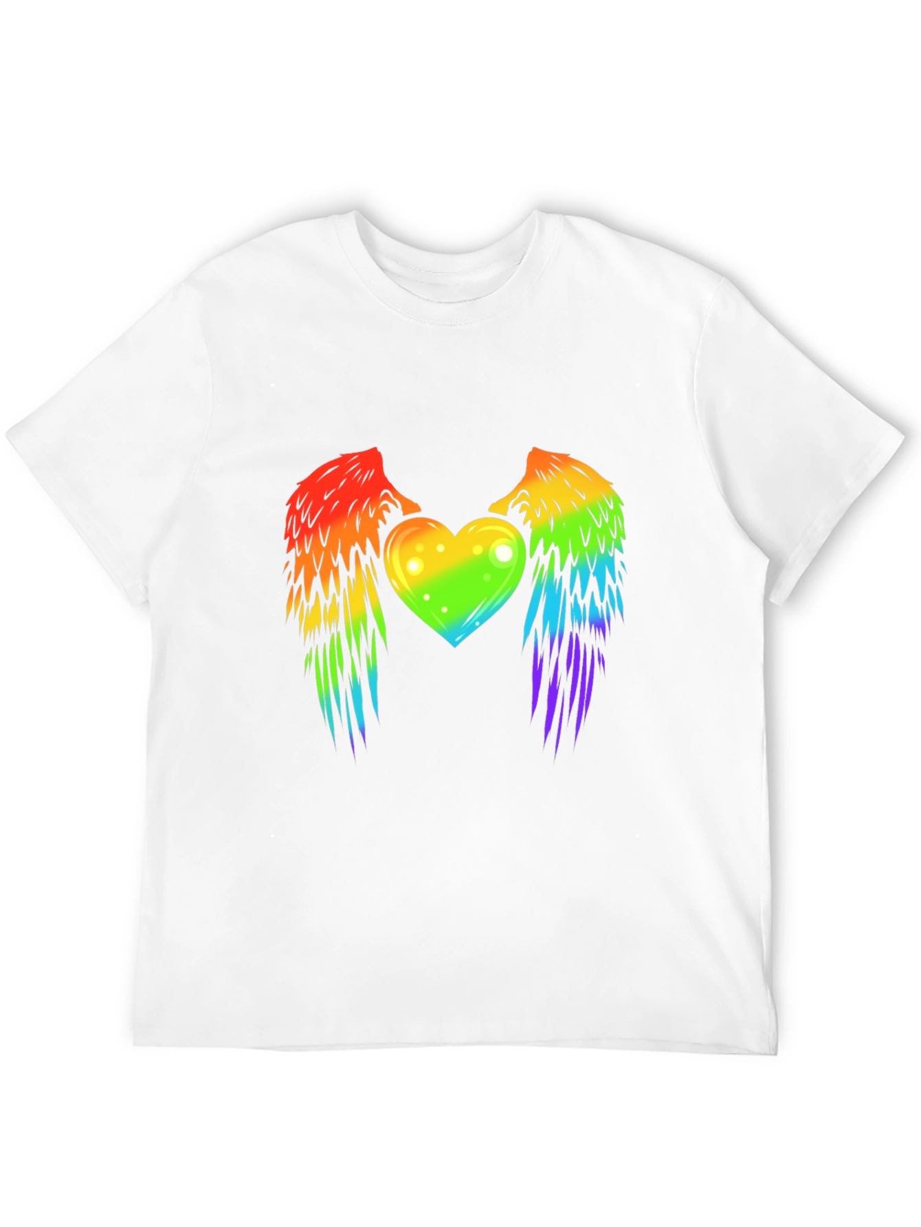 Rainbow Heart Wings Graphic T-Shirt Pride