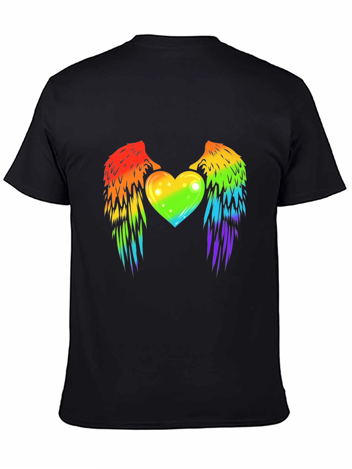 Rainbow Heart Wings Graphic T-Shirt Pride