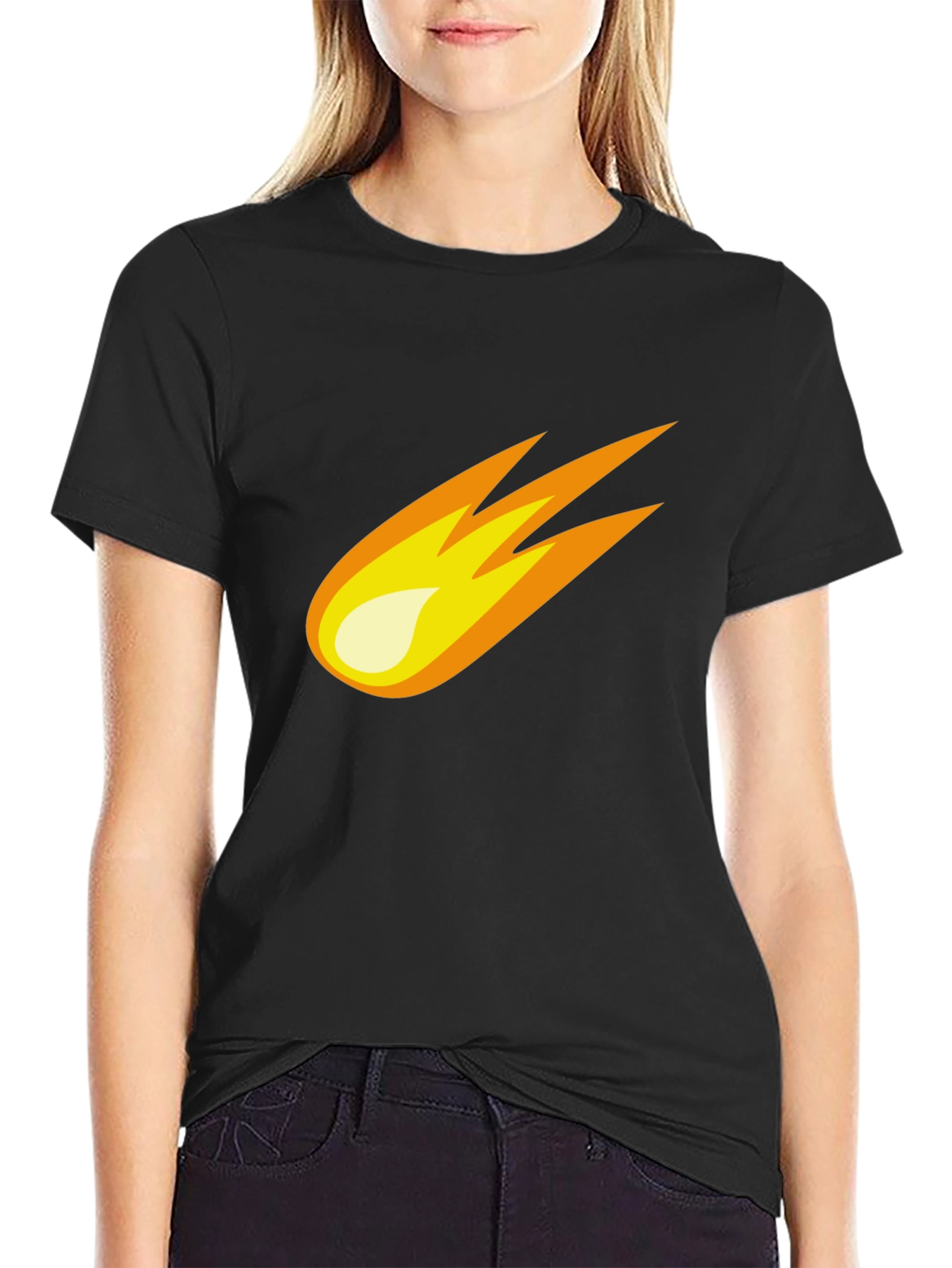 Meteor Graphic Tee - Black Cotton Blend T-Shirt