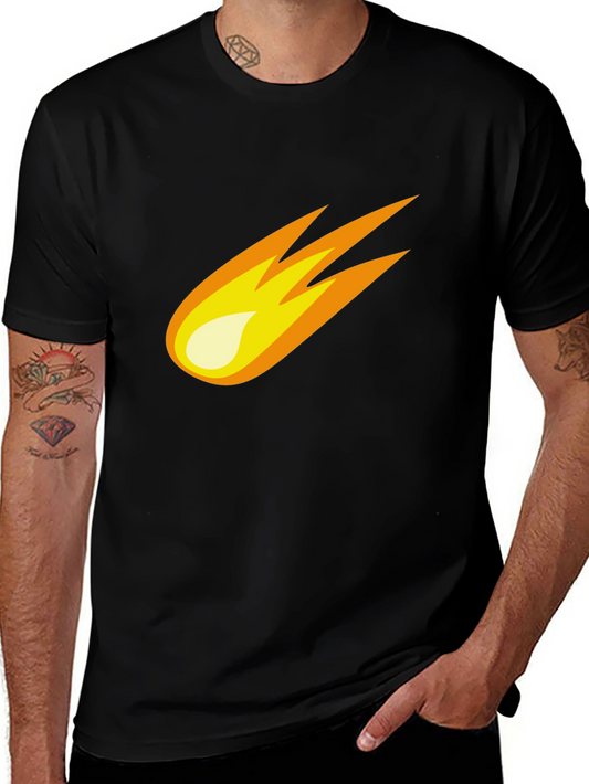 Meteor Graphic Tee - Black Cotton Blend T-Shirt