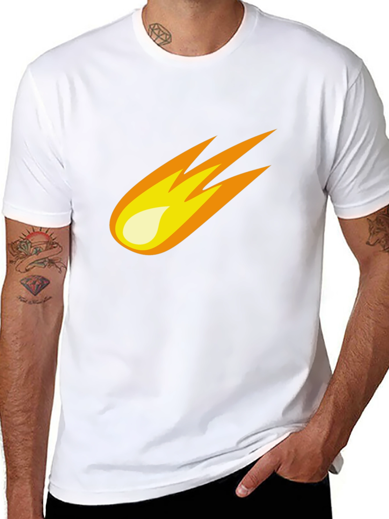 Meteor Graphic Tee - Black Cotton Blend T-Shirt