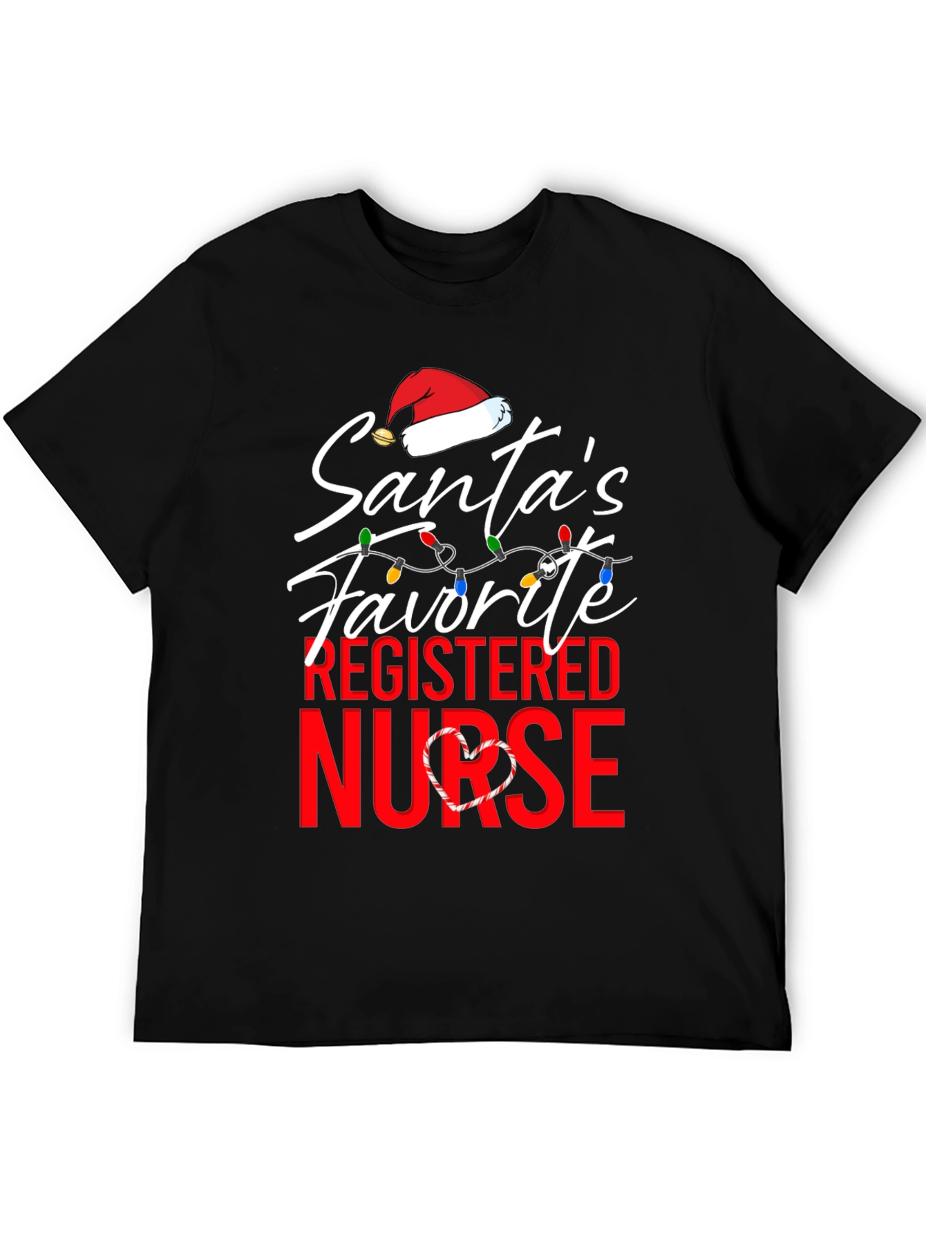Santas Favorite Nurse T-Shirt Christmas Holiday Registered Nurse