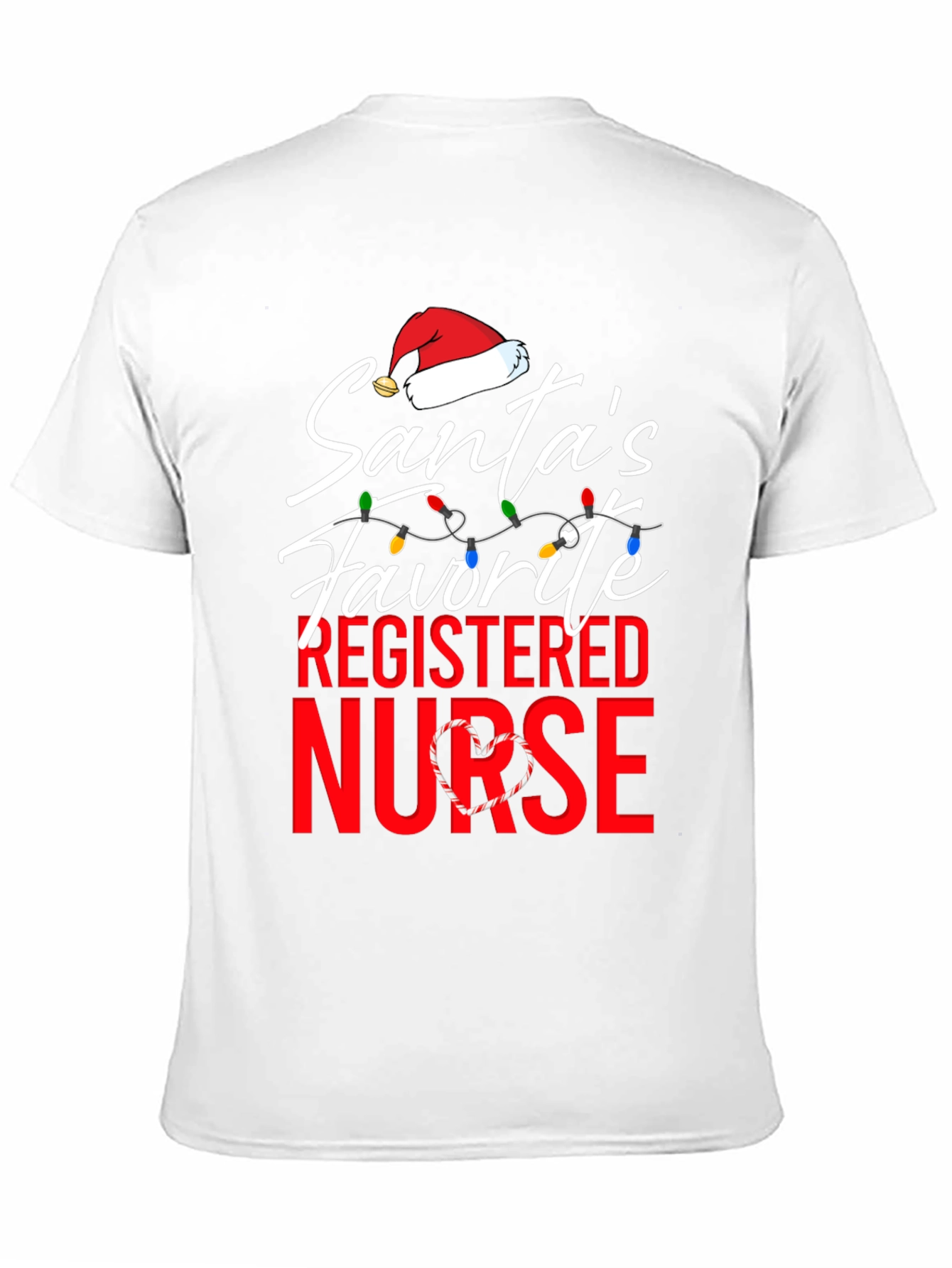 Santas Favorite Nurse T-Shirt Christmas Holiday Registered Nurse