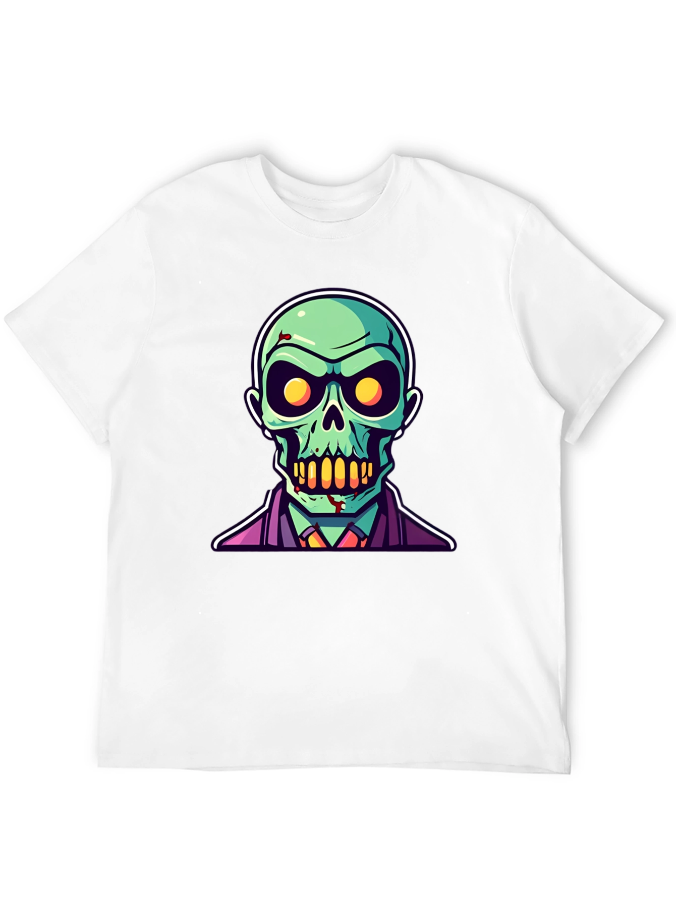 Zombie Cartoon Graphic Tee - Black Halloween Shirt