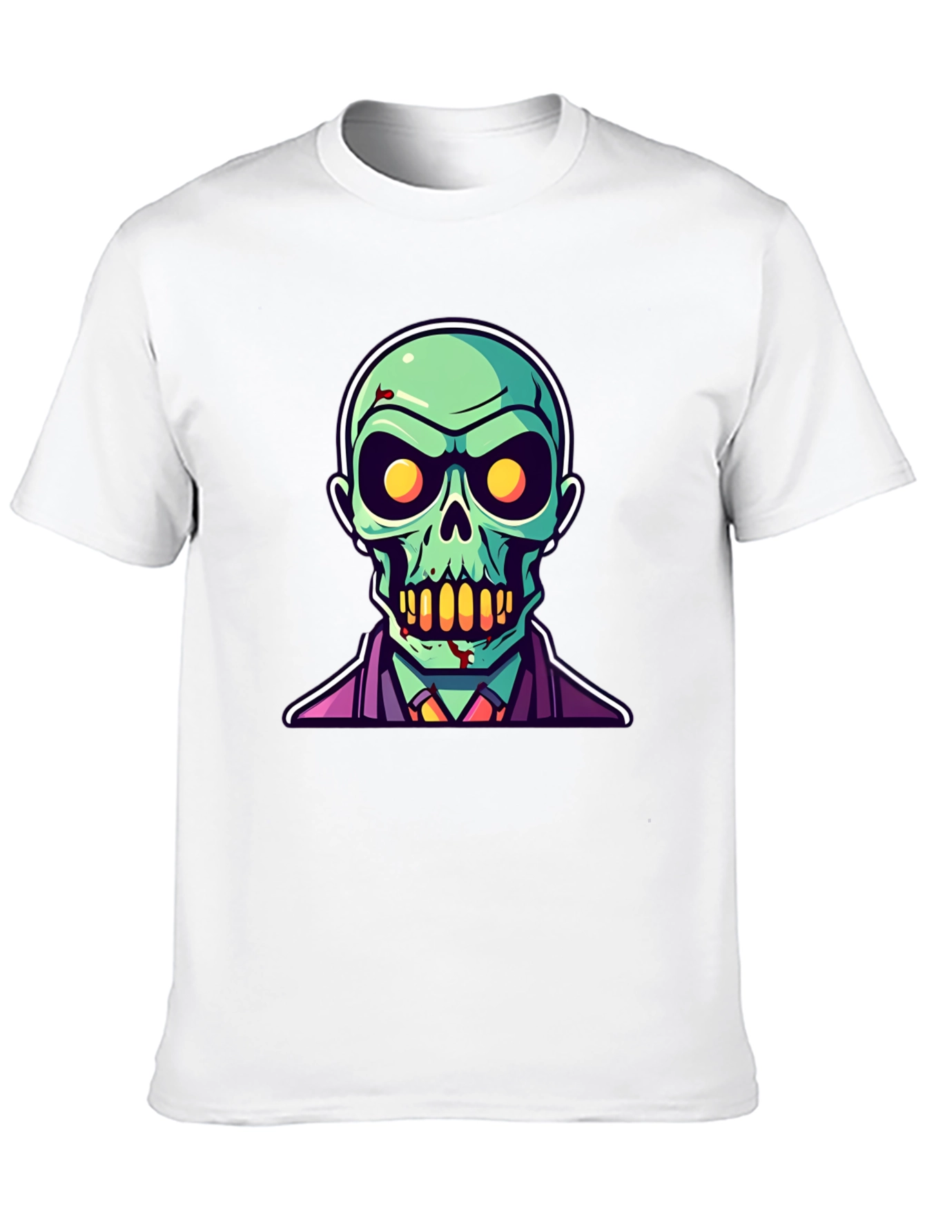 Zombie Cartoon Graphic Tee - Black Halloween Shirt